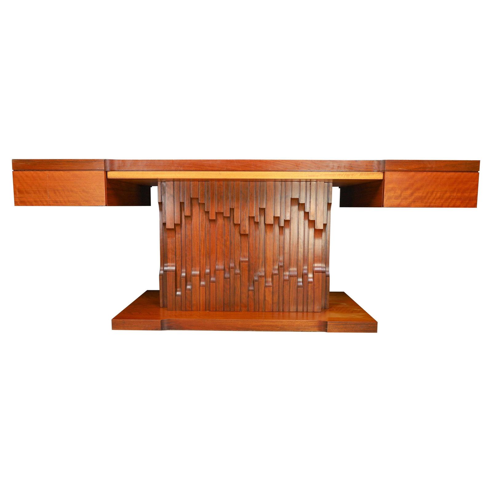 Luciano Frigerio Presidential Writing Desk In Walnut, Italy 1970s