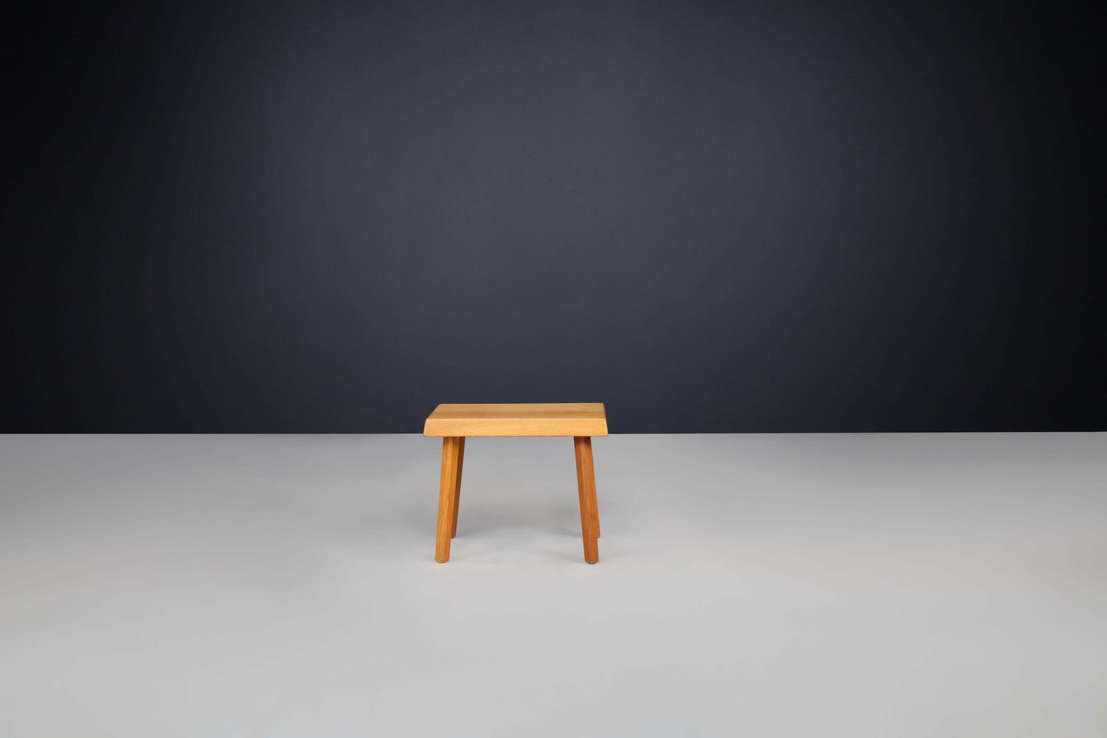 Mid Century Pierre Chapo Style Elmwood Four Legged Stool, France 1950s photo buy