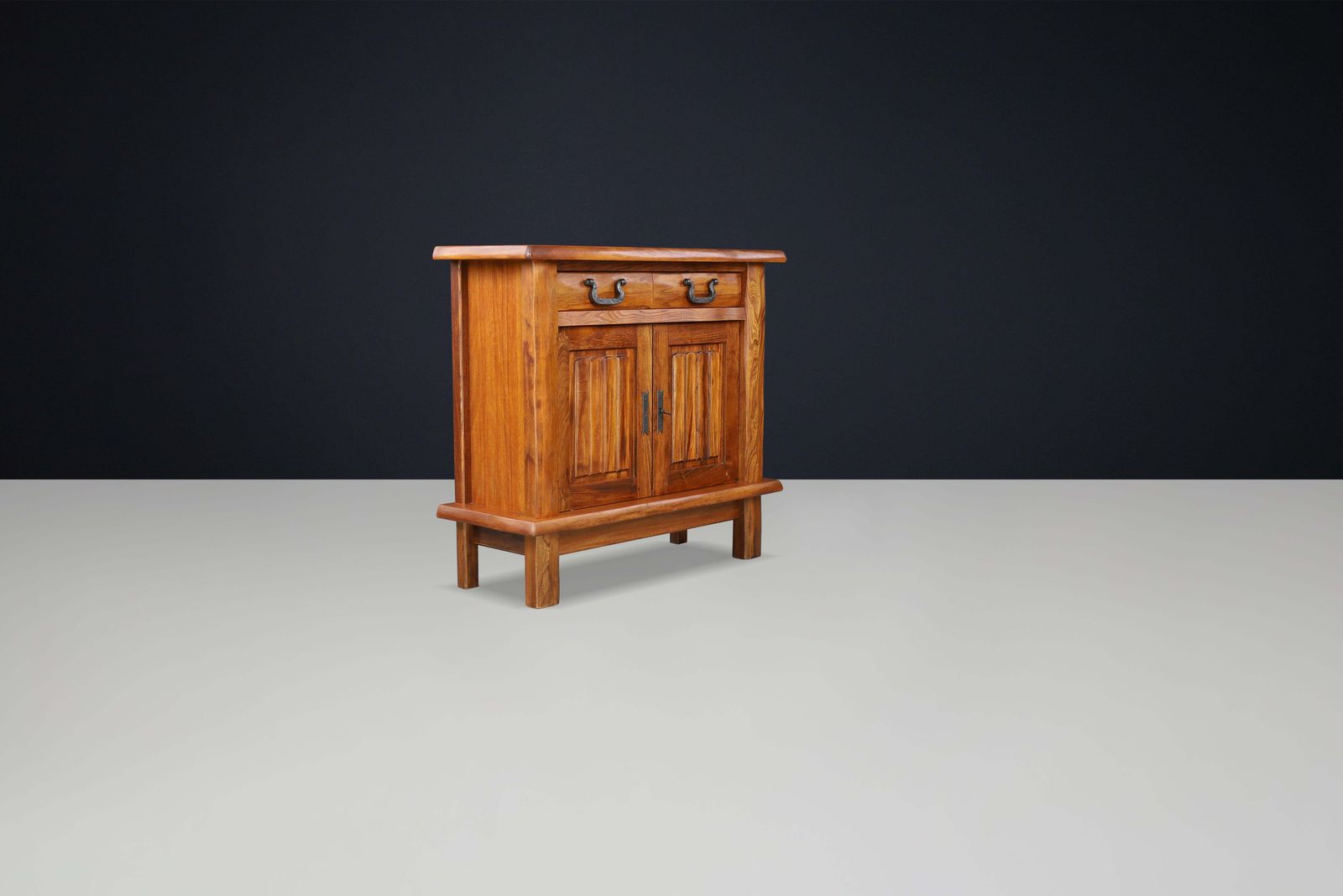 Brutalist Sideboard In Elm By Olavi Hänninen For Mikko Nupponen, Finland, 1958 photo Furniture