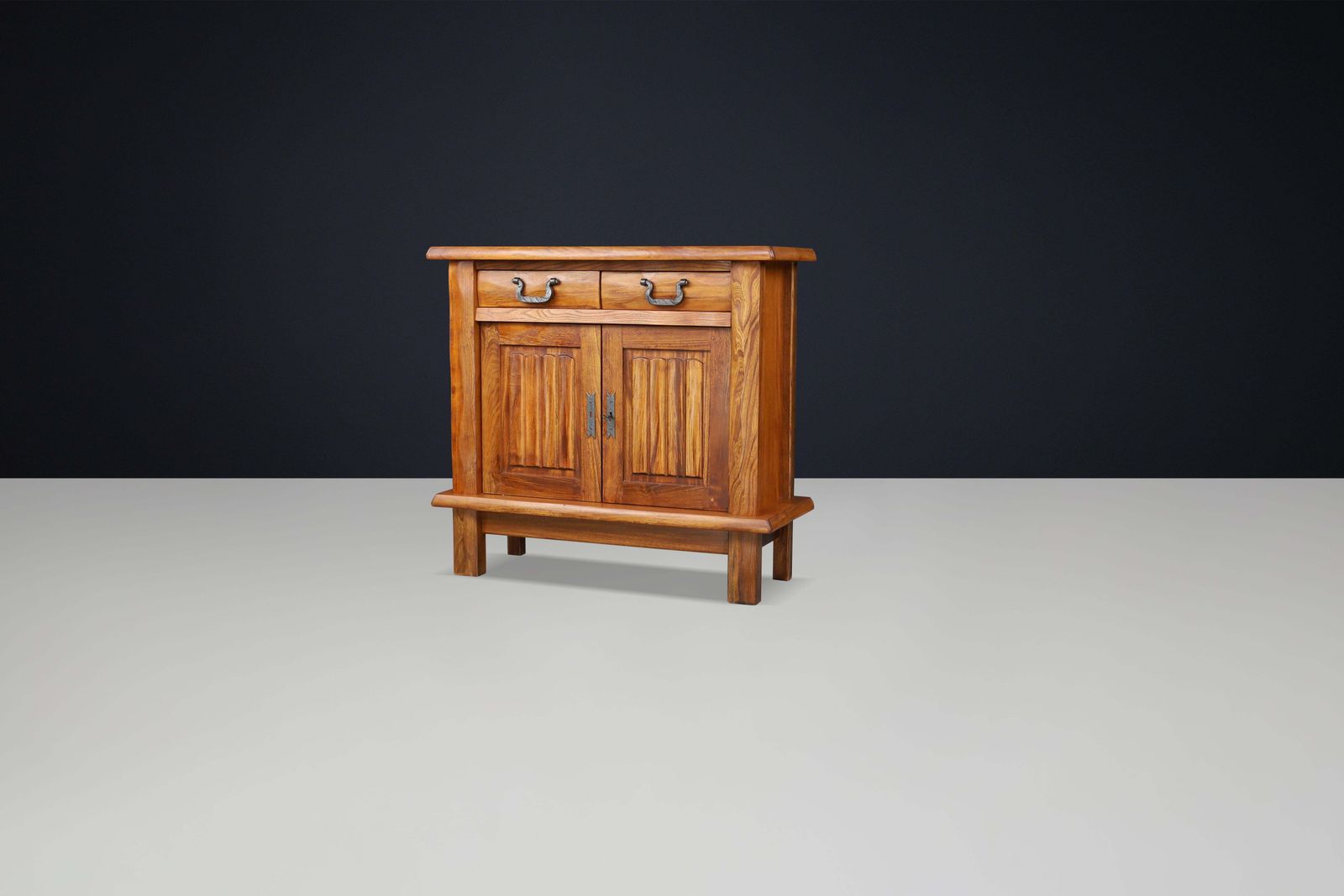 Brutalist Sideboard In Elm By Olavi Hänninen For Mikko Nupponen, Finland, 1958 photo buy