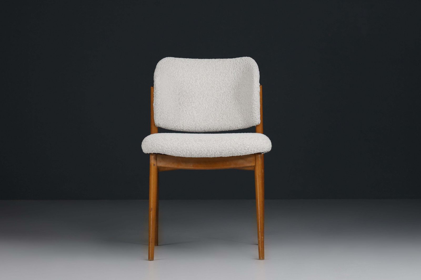 Mid Century Modern Dining Chairs In New Bouclé Fabric By Spahn, Germany 1950s photo vinterior