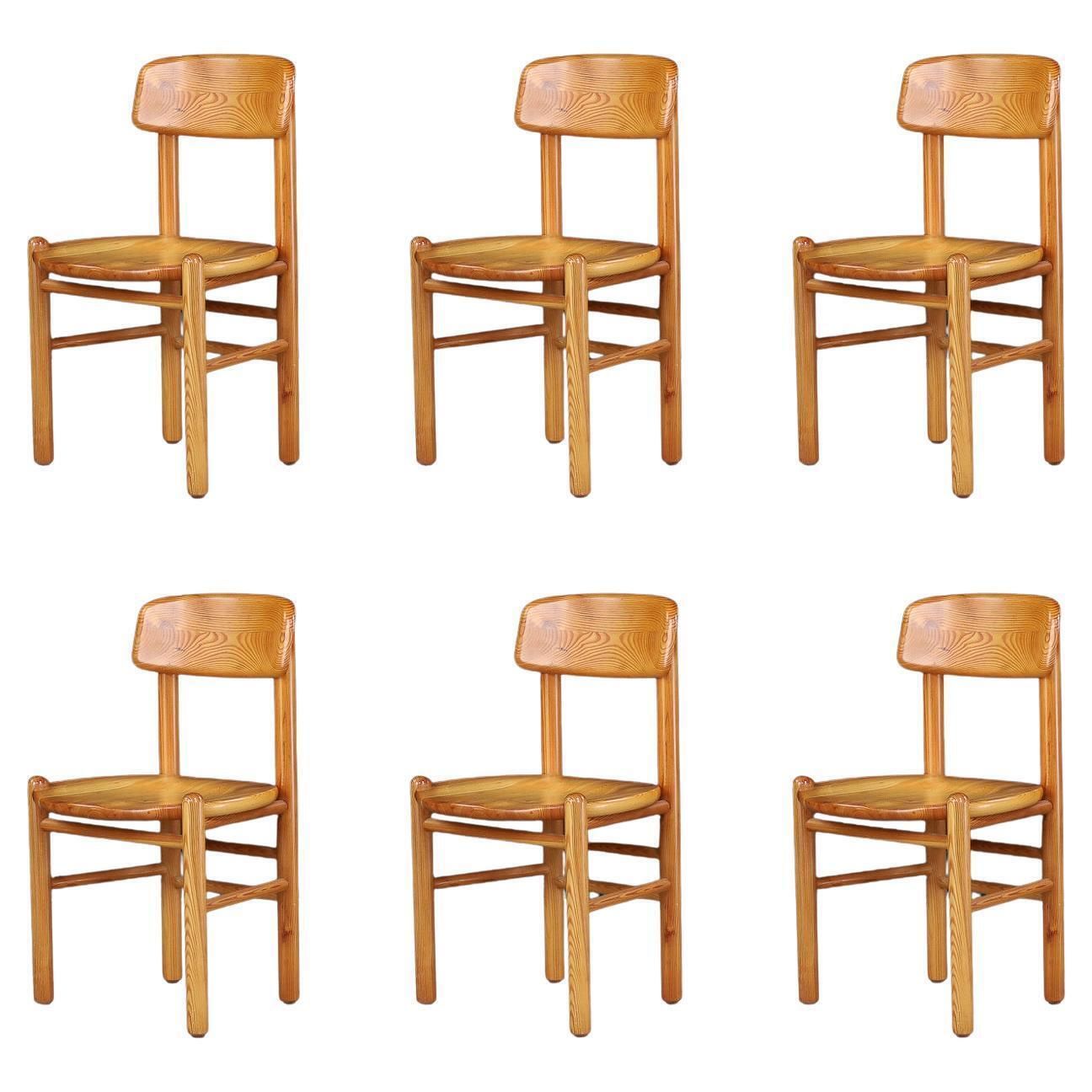 Set Of 6 Rainer Daumiller Dining Chairs In Pine For Hirtshals Sawmill, Denmark