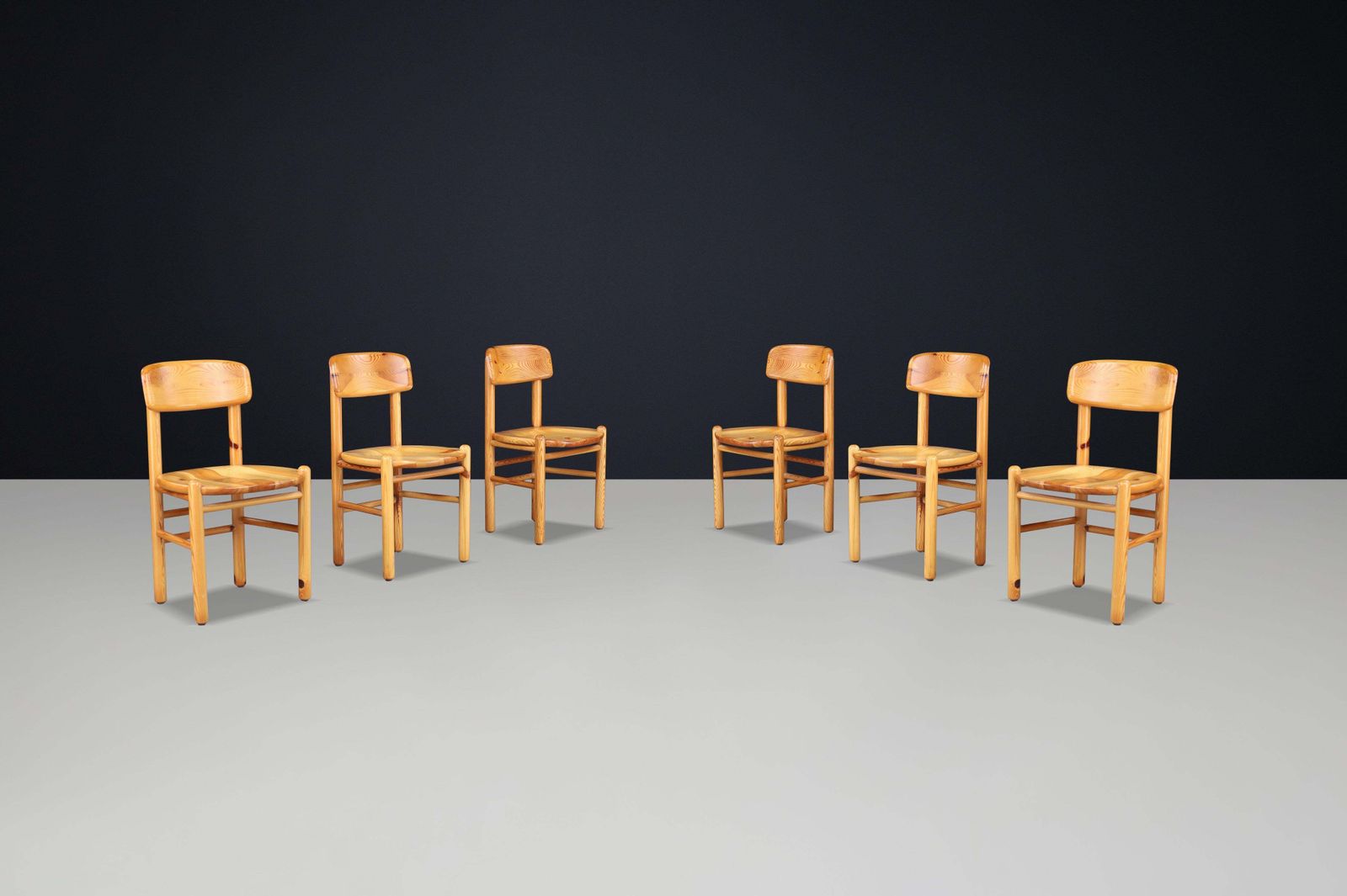 Set Of 6 Rainer Daumiller Dining Chairs In Pine For Hirtshals Sawmill, Denmark photo furniture