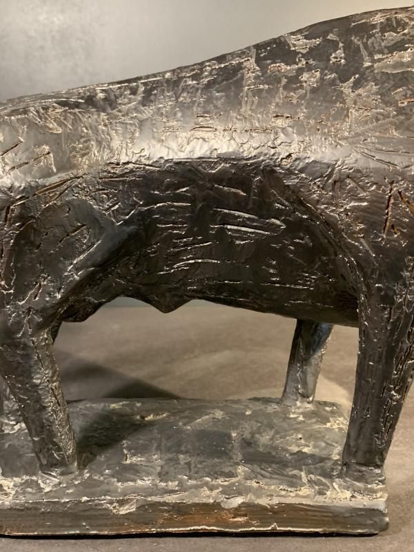 Brutalistisch Geglazuurd Steengoed Stier Sculptuur Van Mario Peruggini, Jaren 1960 photo Kunst