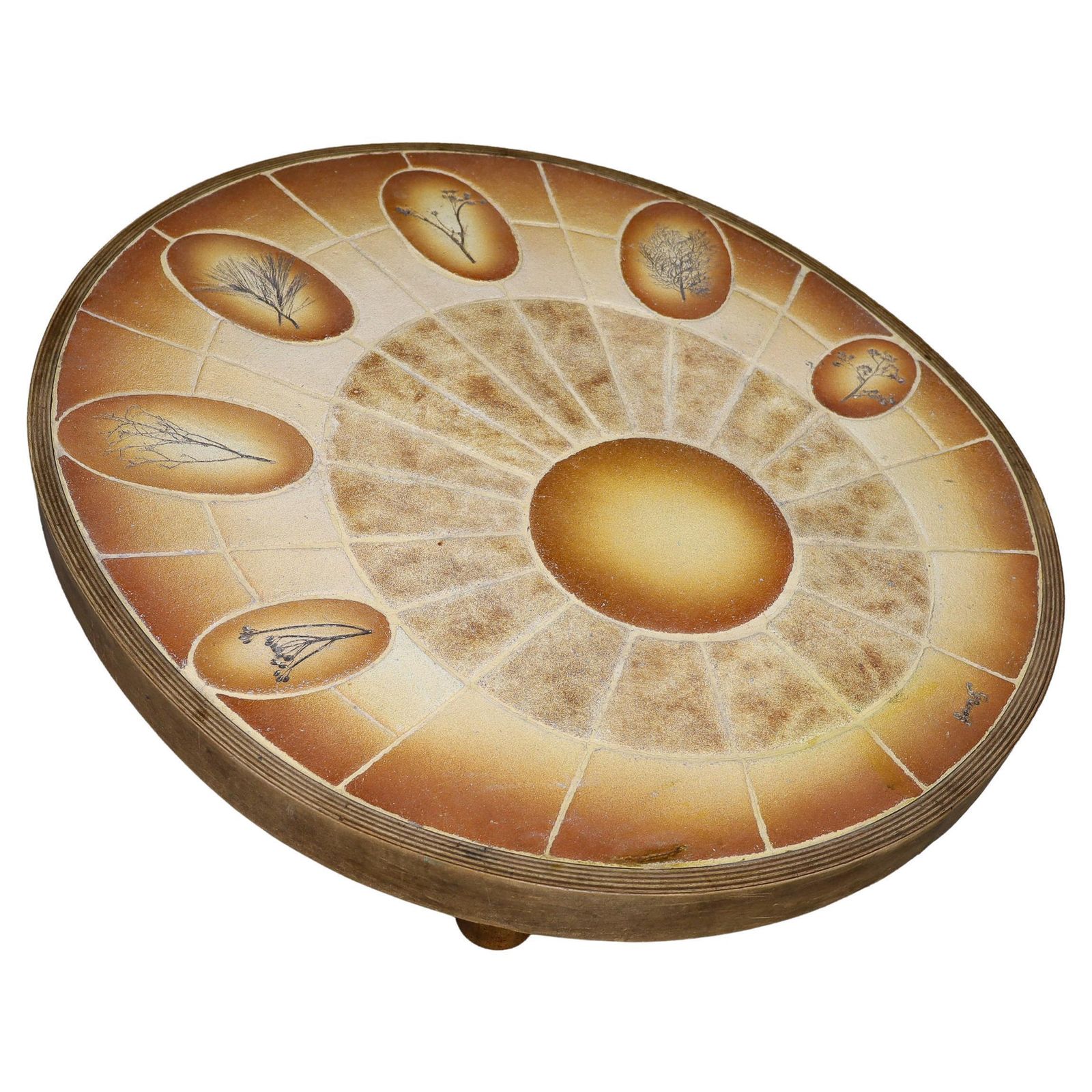 Brutalist Egg Shaped Vallauris Ceramic Coffee Table By Barrois, France, 1960s