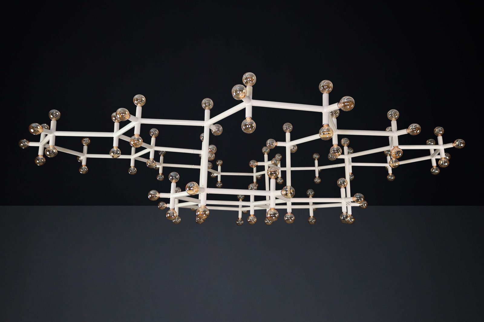 photo vintage Robert Haussmann Monumental Atomic Suspension Chandelier, Switzerland, 1970s