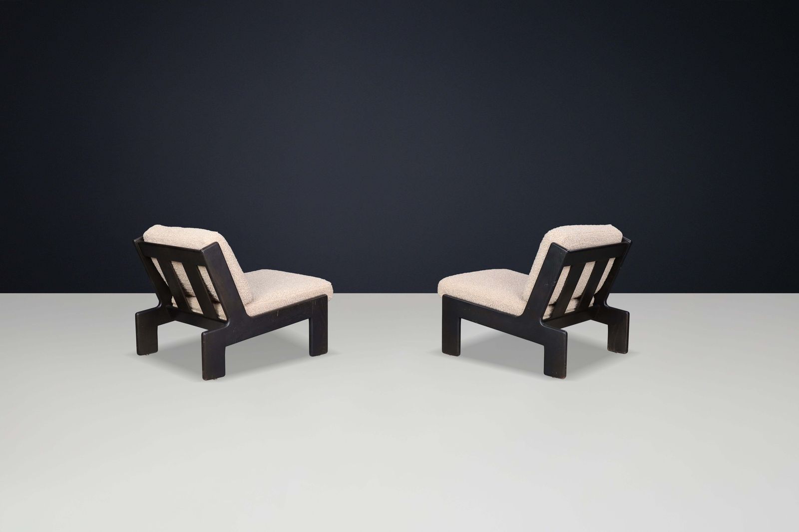 Brutalist Oak Lounge Chairs By Esko Pajamies For Asko, Finland (1970s) photo vintage