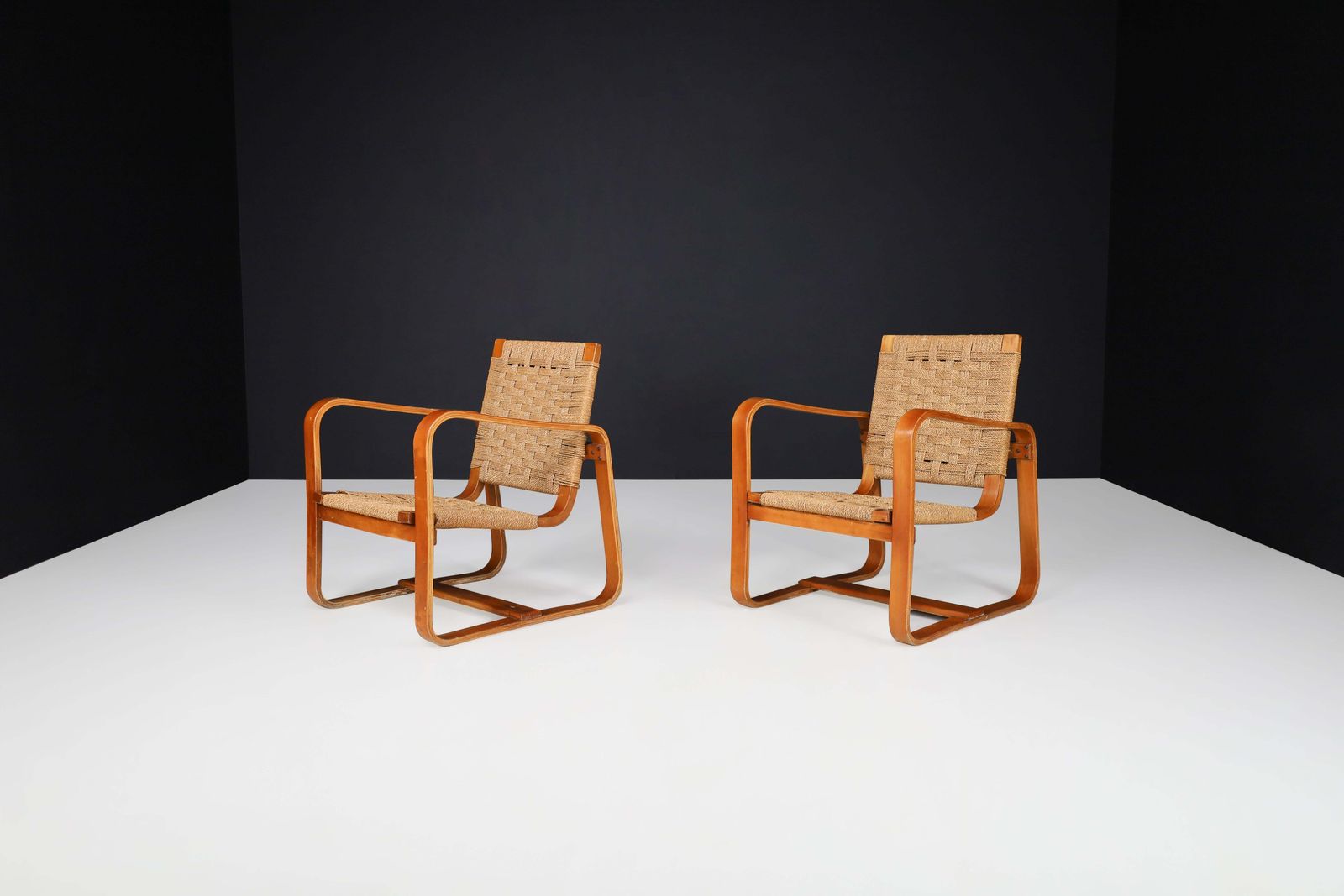 Giuseppe Pagano Pogatschnig. 'Bocconi' Armchairs, Italy, 1940s photo vintage