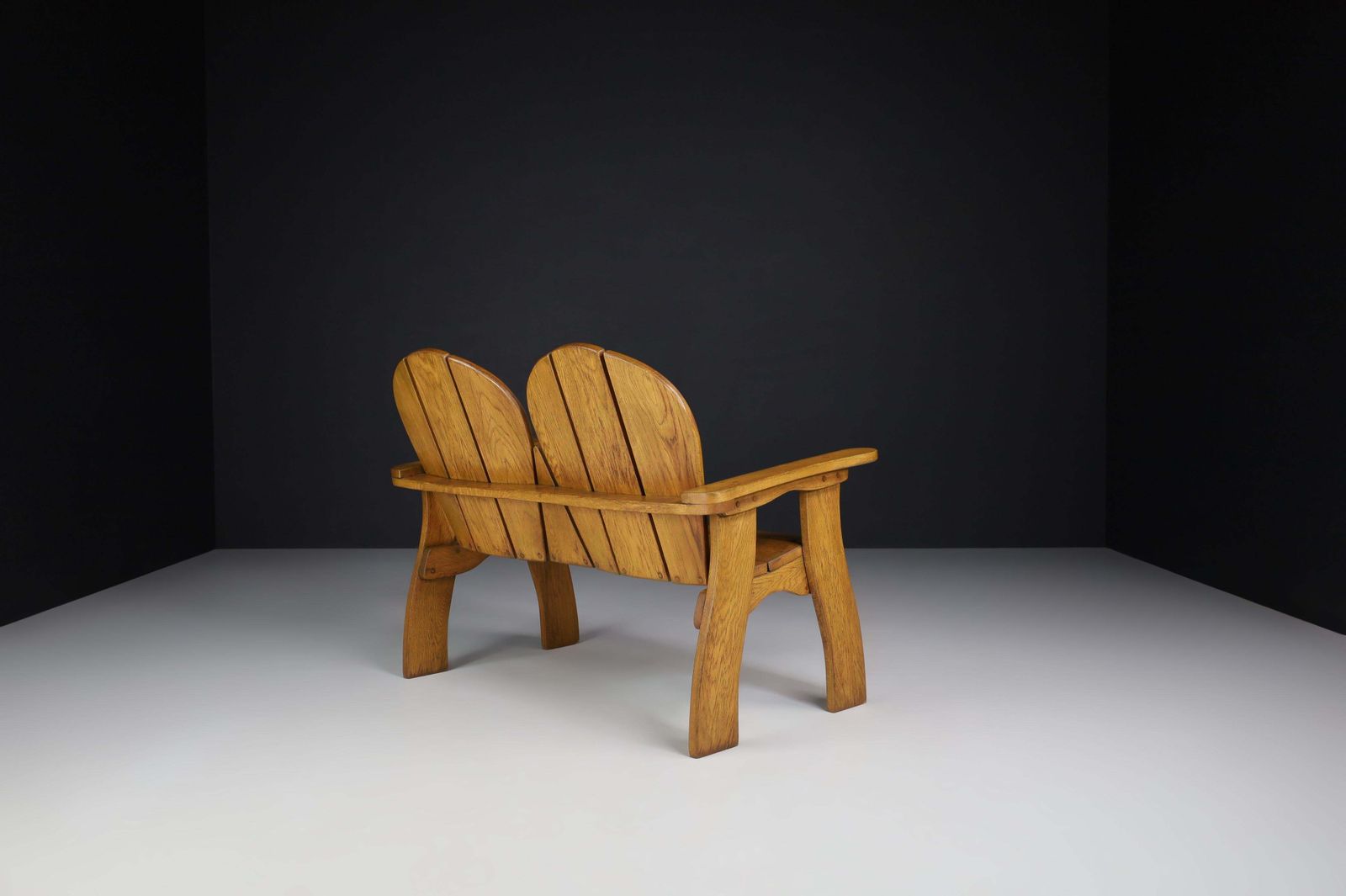 Sculptural Bench In Oak, France, 1960s photo 1709.0