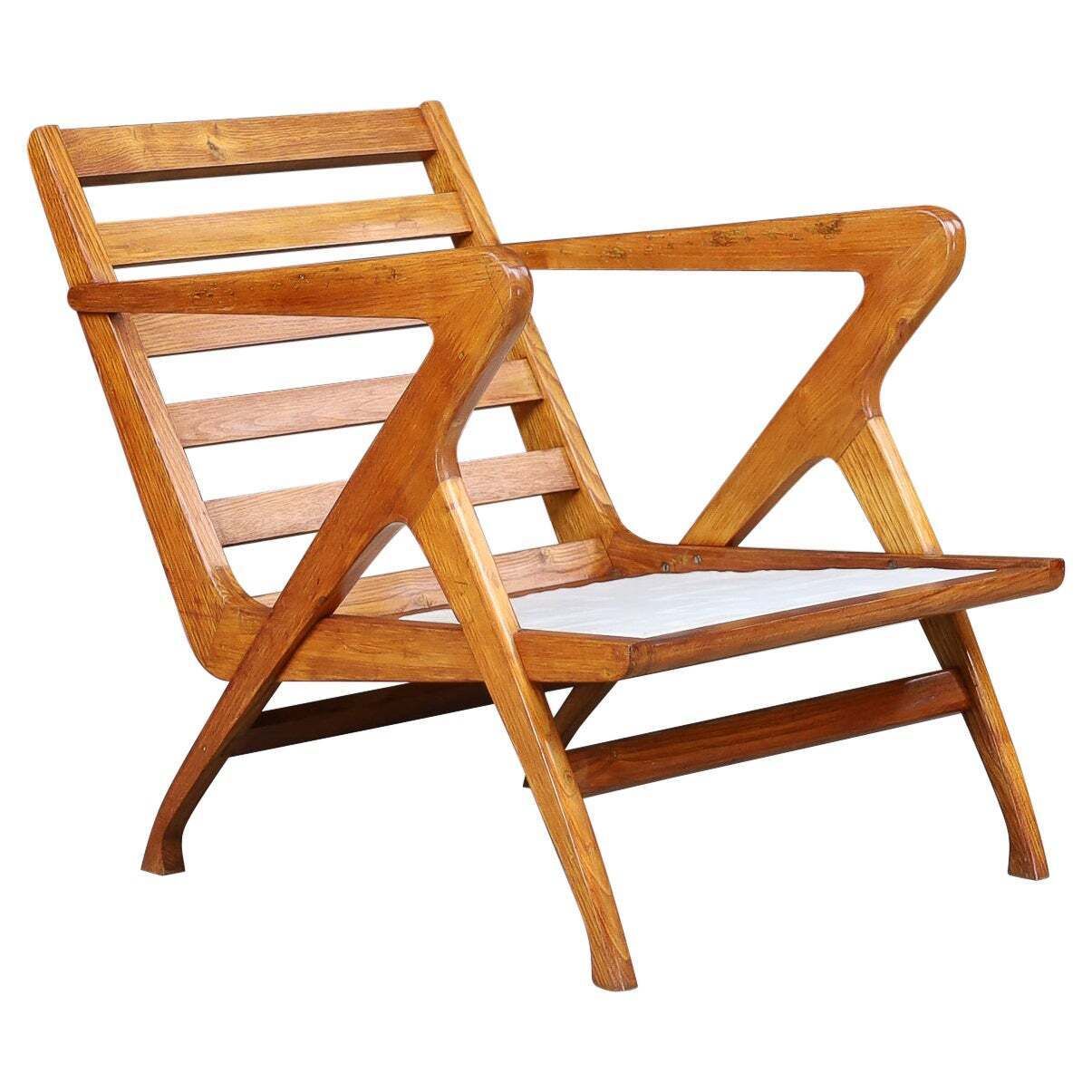 Sculptural Italian Walnut Armchair, 1950s – Mid Century Modern Design Icon