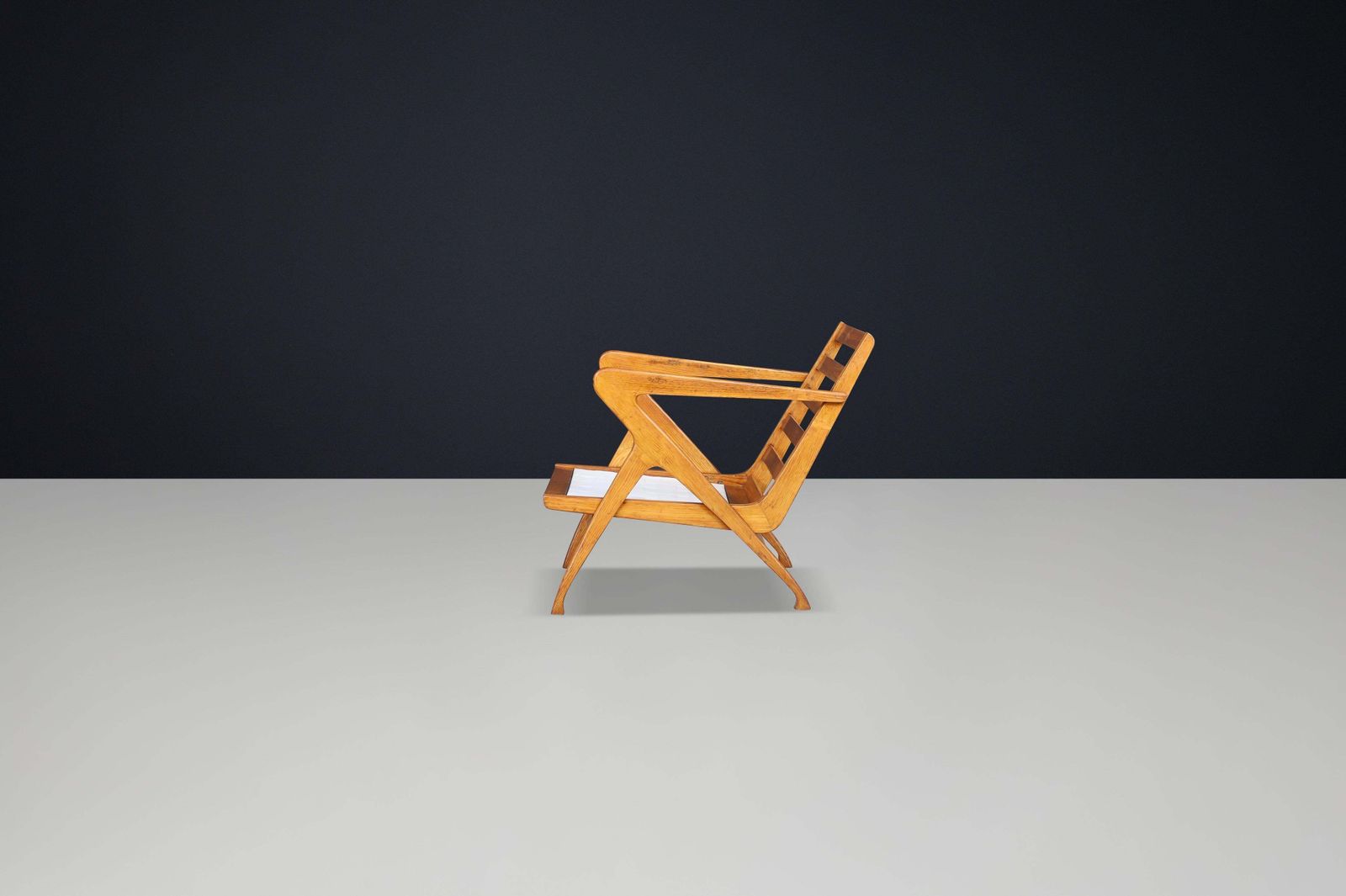 Sculptural Italian Walnut Armchair, 1950s – Mid Century Modern Design Icon photo Furniture
