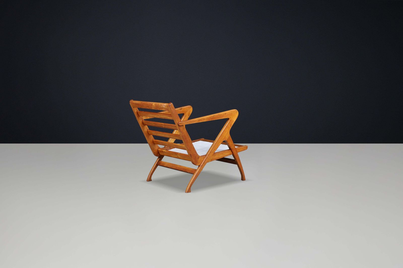 photo furniture Sculptural Italian Walnut Armchair, 1950s – Mid Century Modern Design Icon