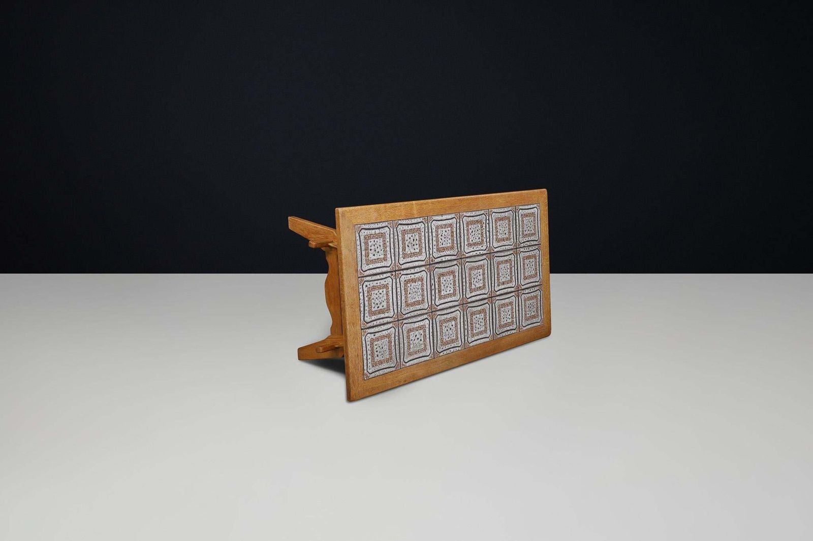 Scandinavian Modern Oak Coffee Table With Tiled Top, Denmark 1950s photo buy