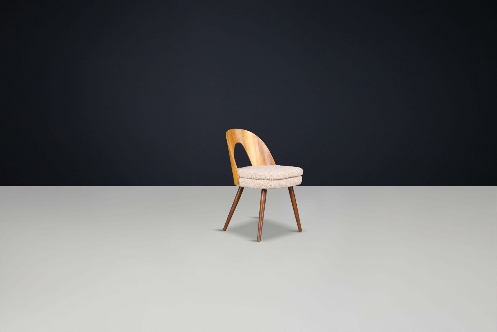 Antonin Suman For Tatra Dining Room Chairs In Walnut And Teddy Upholstery, 1960s photo Furniture