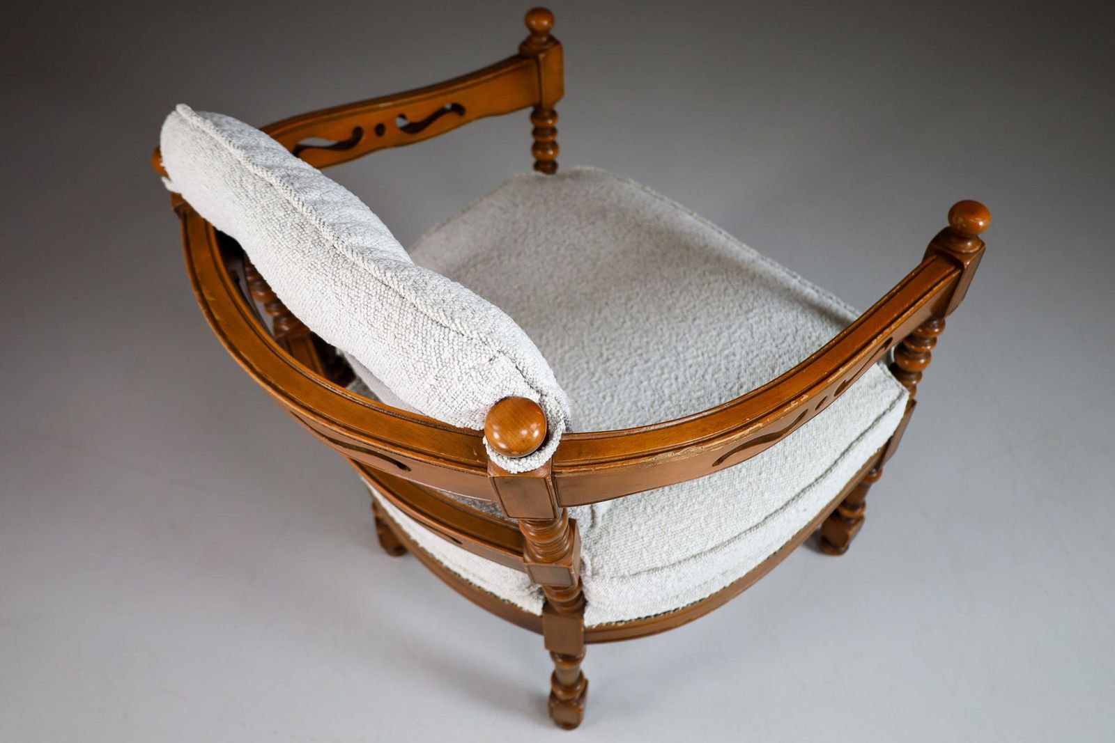 Giorgetti Armchair In Bouclé Wool Fabric Italy 1970s photo buy