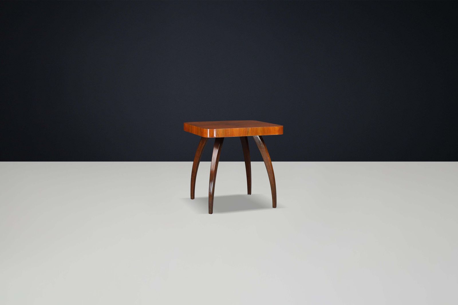 Art Deco Spider Table In Walnut By Jindřich Halabala, 1940s, Czechoslovakia photo vintage