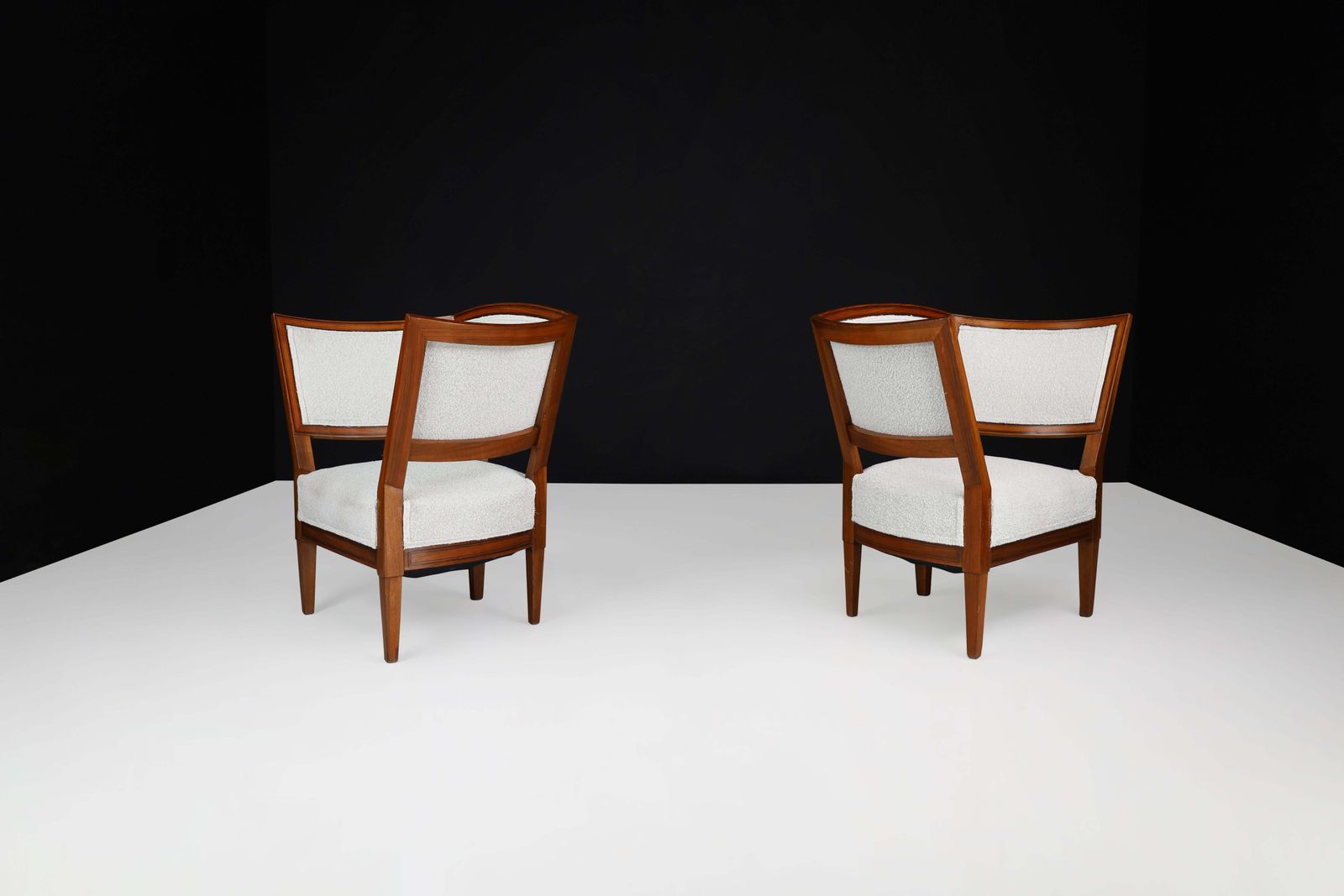 Pair Of 19th Century French Armchairs In New Bouclé Upholstery . photo vinterior