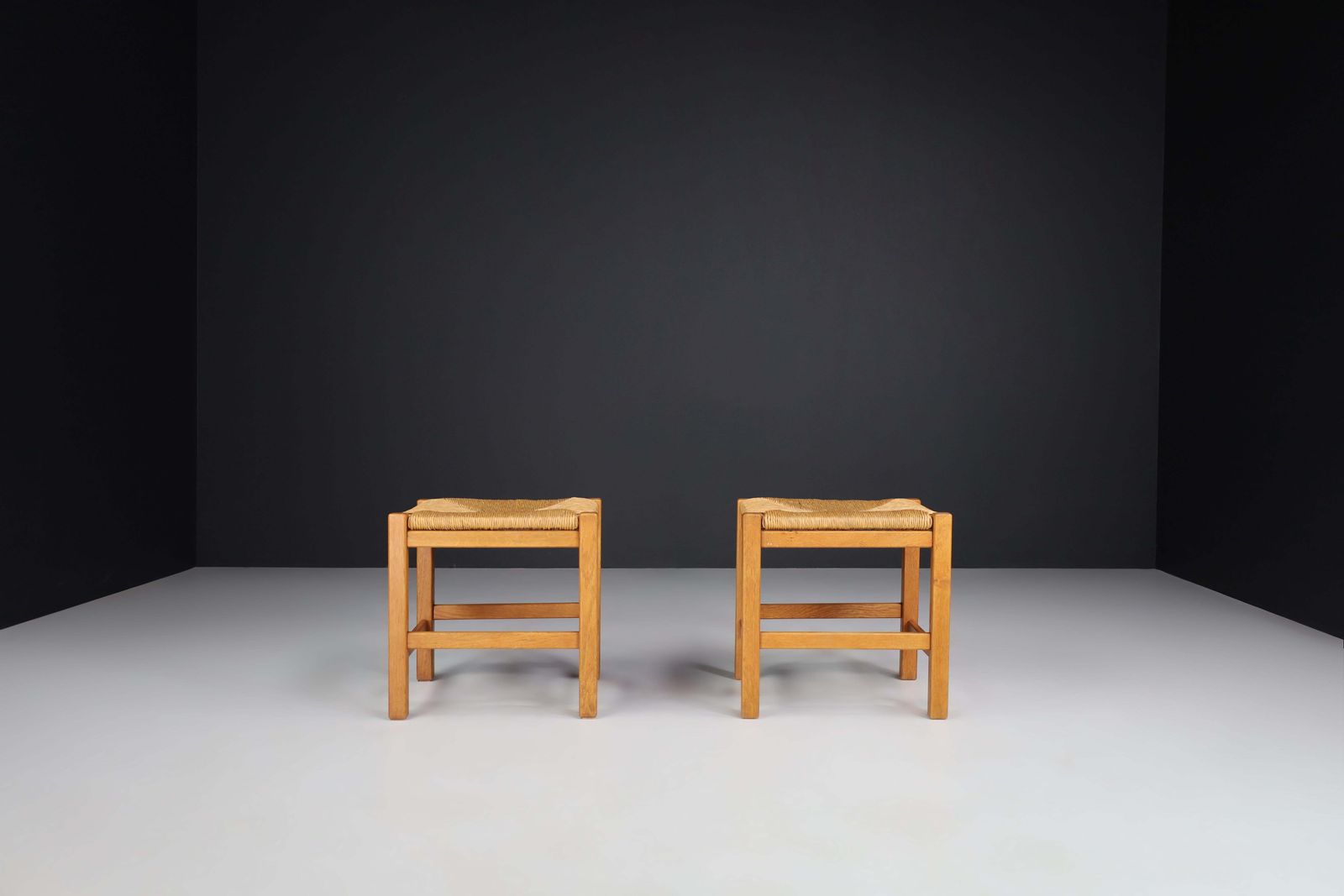 Natural French Stools In The Style Of Charlotte Perriand, France, 1950s. photo 1101.0
