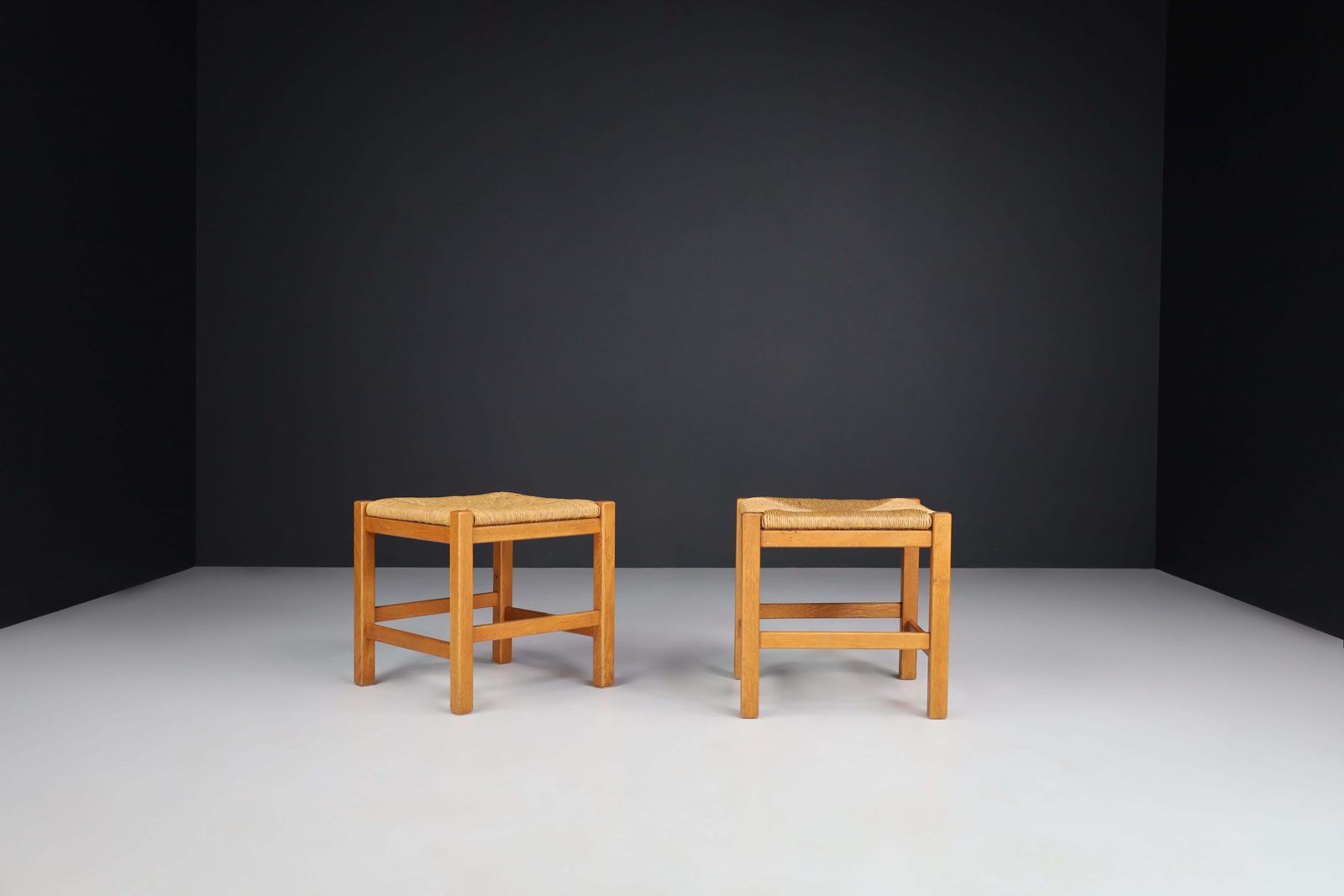 photo furniture Natural French Stools In The Style Of Charlotte Perriand, France, 1950s.