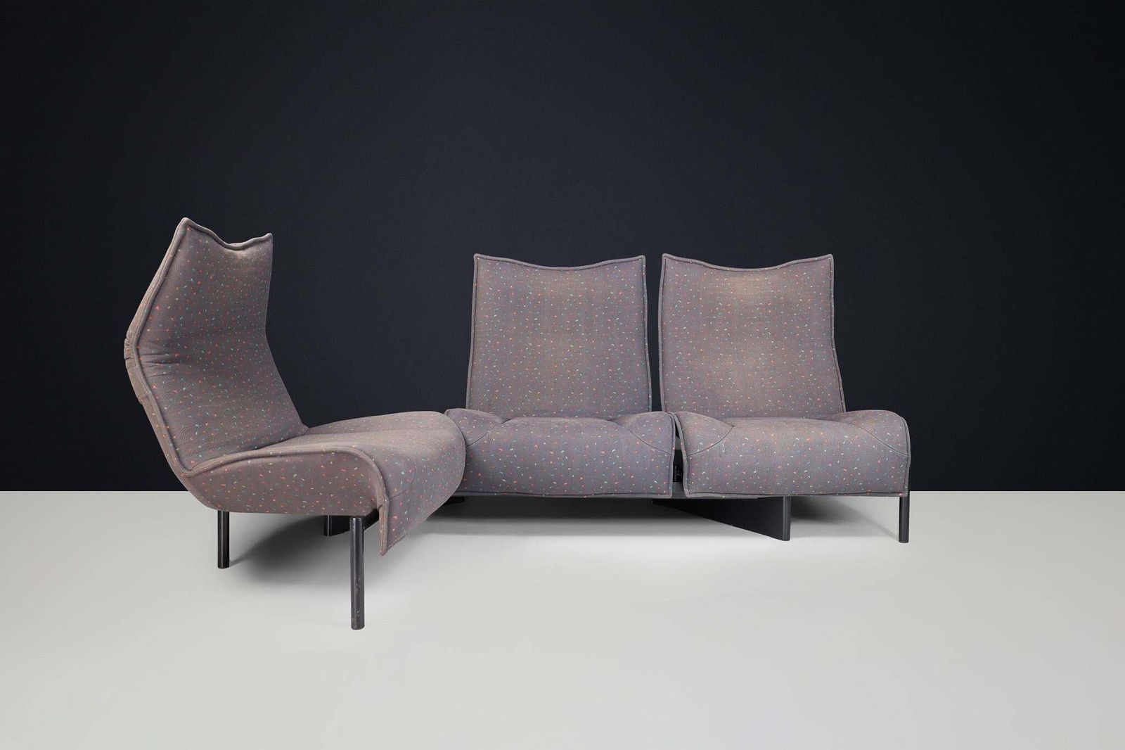 Modern 'Veranda' Sofa By Vico Magistretti For Cassina, In Original Fabric, Italy photo vintage