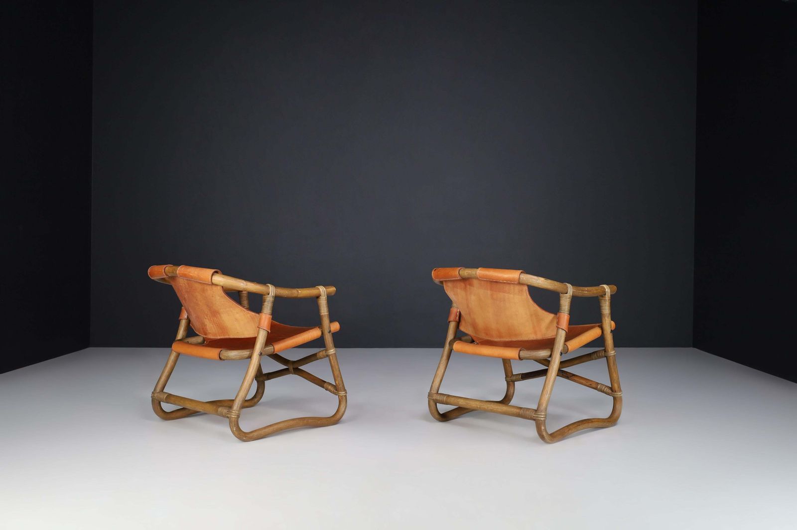 Cognac Leather Esprit Safari Lounge Chairs By Ikea, Sweden, 1970s photo Furniture
