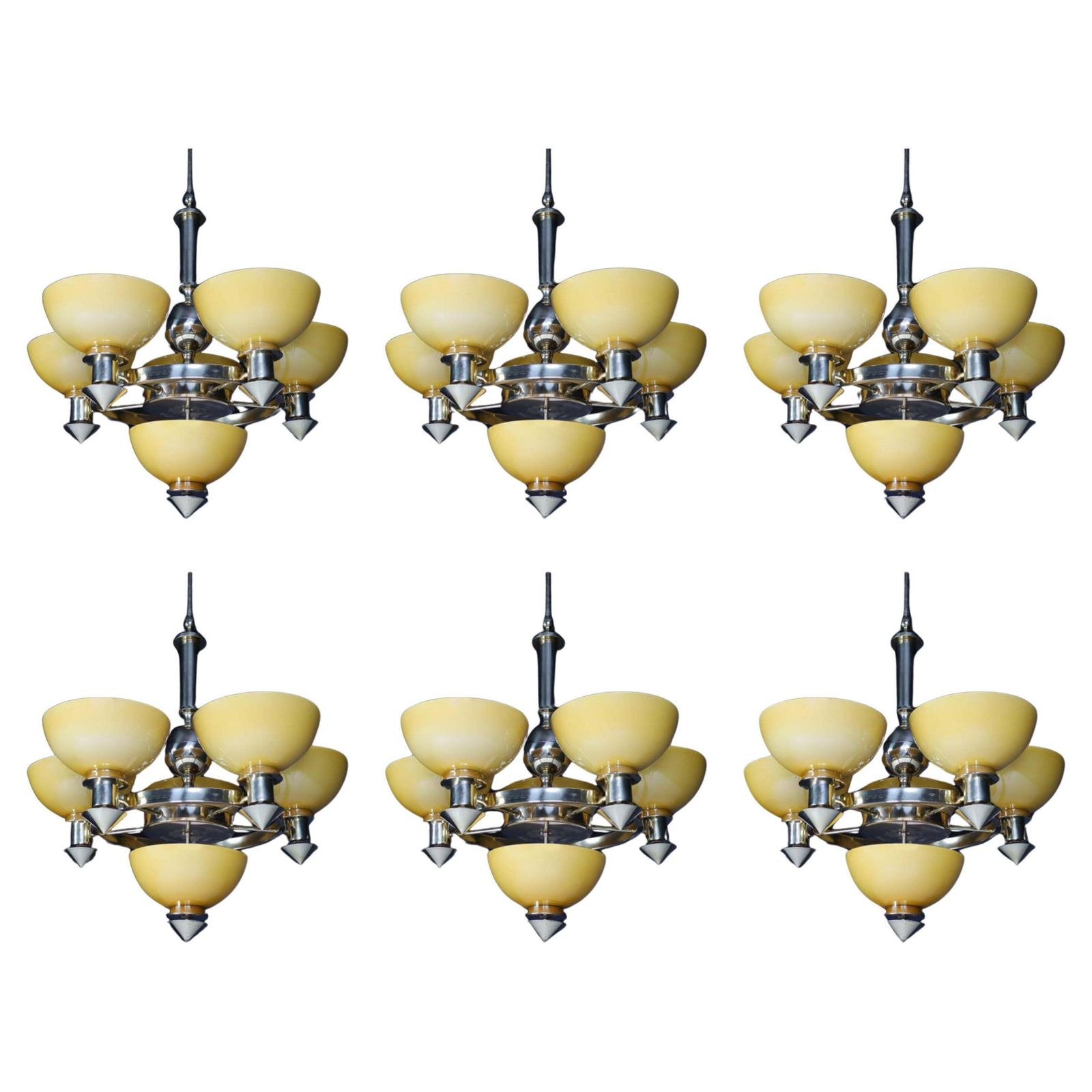 Sculptural Italian Chandelier In Brass & Amber Gold Opaline Glass, 1970s 12x