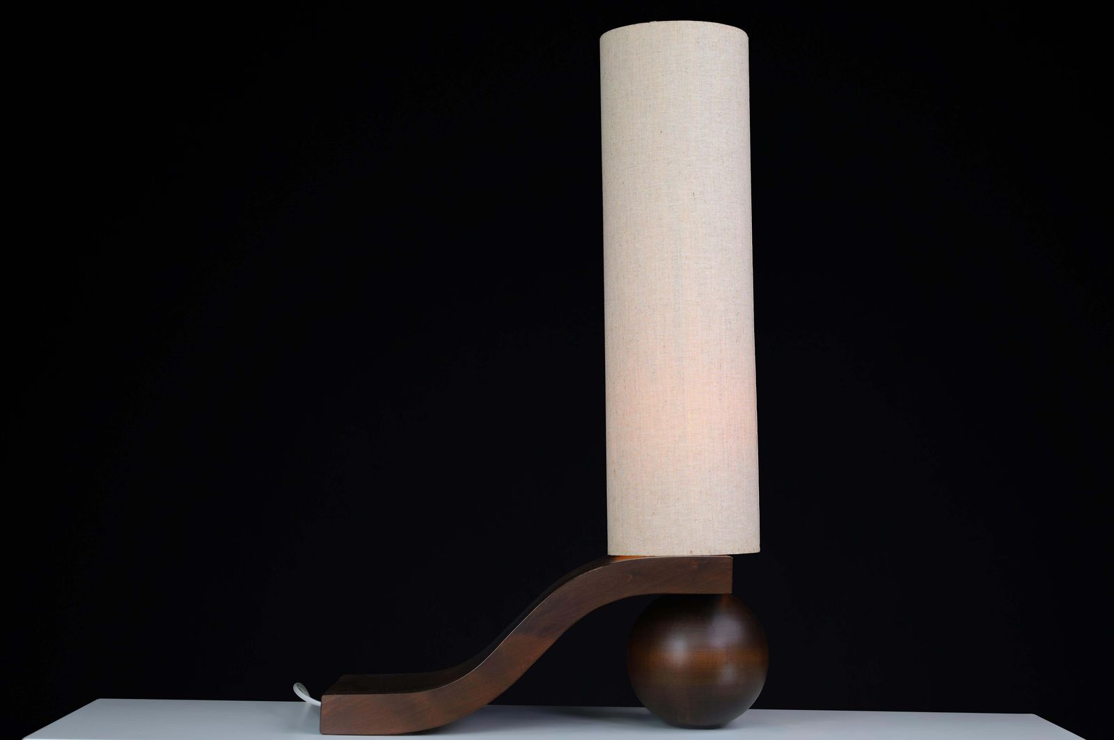 Mid Century Czech Table Lamp By Vladimír Nývlt In Sculpted Wood, 1970s photo furniture