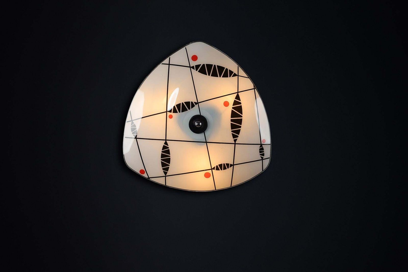 Mid Century Glass Hanging Pendant Or Wall Light Brussels World Expo 1958 (No41) photo Lighting