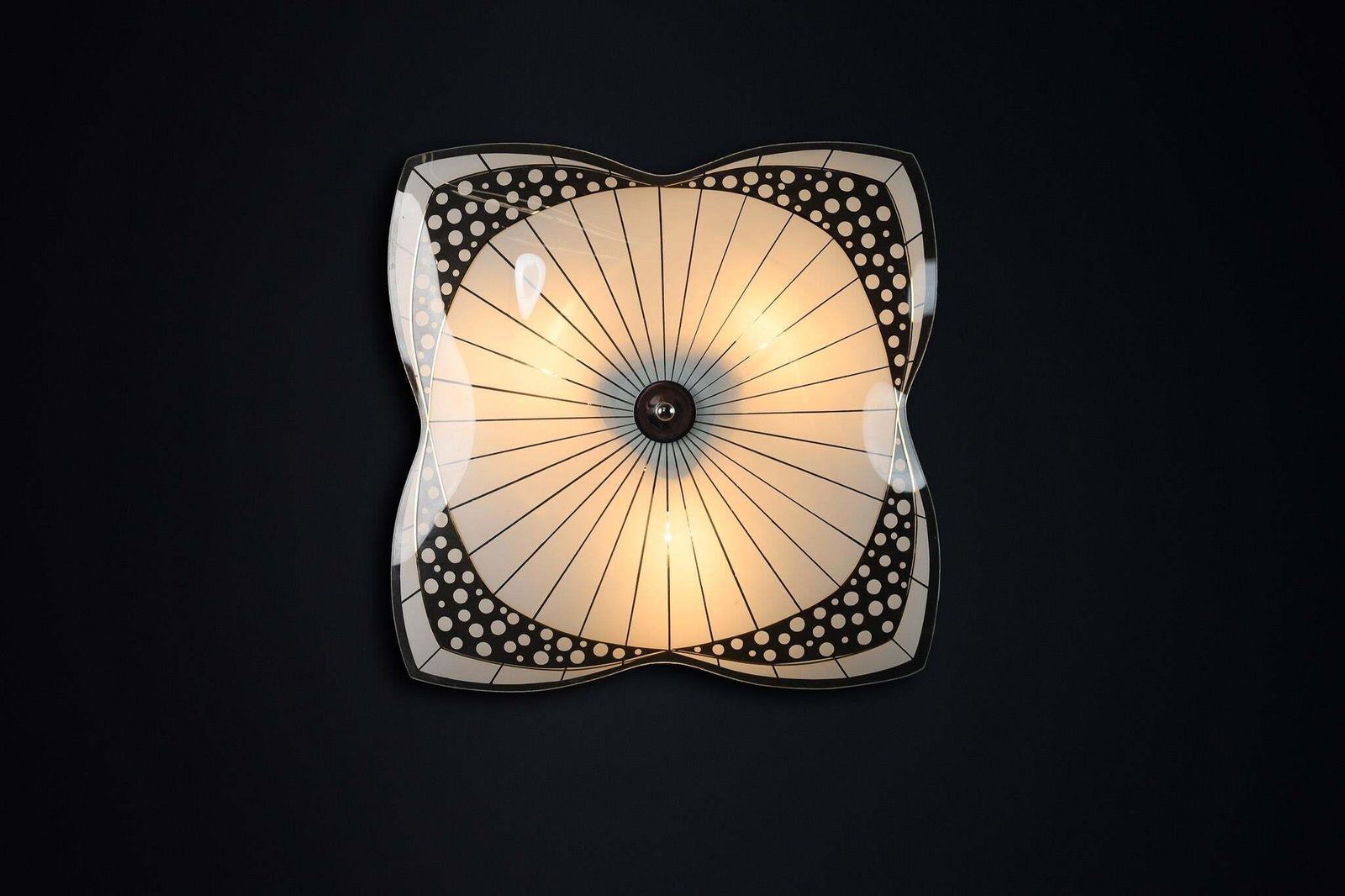 Mid Century Glass Hanging Pendant Or Wall Light Brussels World Expo 1958 (No38) photo furniture
