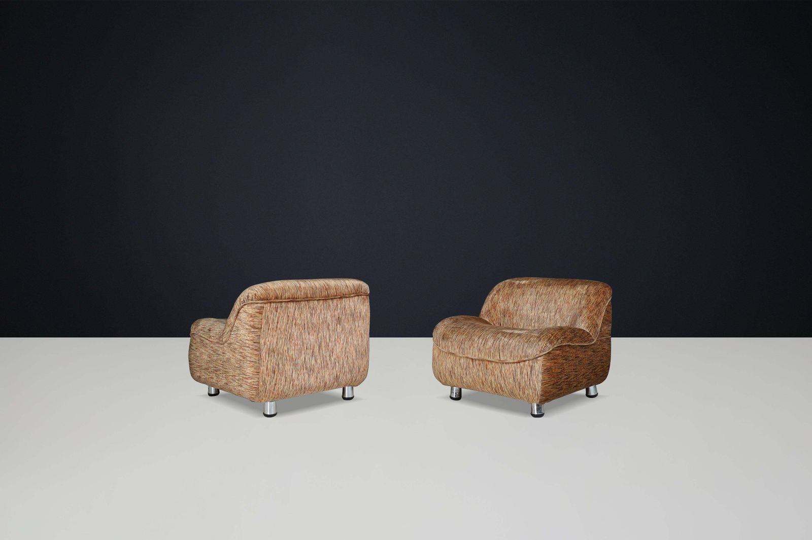 Mid Century Modern Lounge Chairs In The Style Of Guido Faleschini, Italy, 1970s photo vinterior