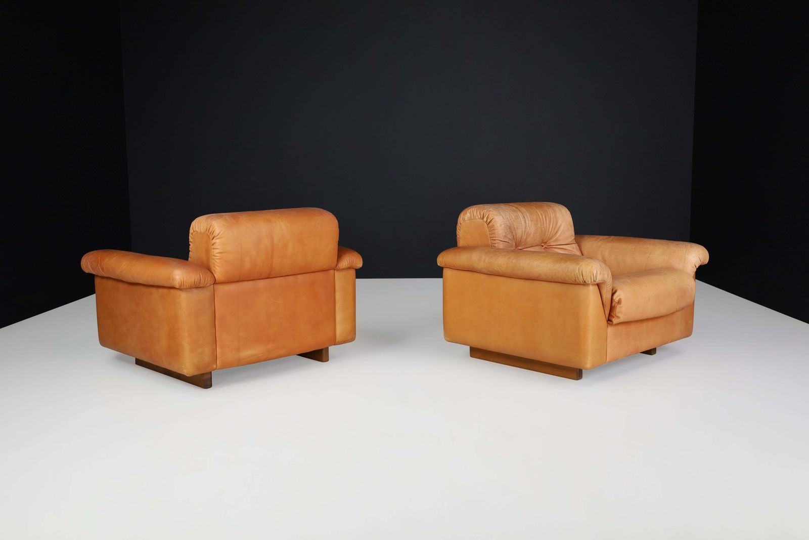 Set Of 2 De Sede Ds 45 Leather Lounge Chairs, Switzerland, 1970s photo vintage