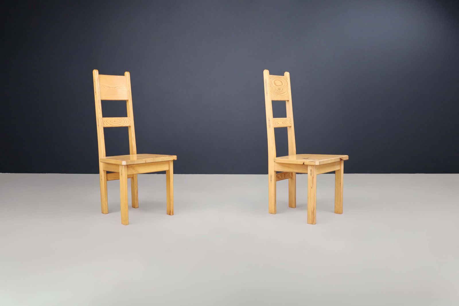photo furniture Roland Wilhelmsson For Karl Andersson & Söner Solid Pine Wood Chairs Sweden 1970
