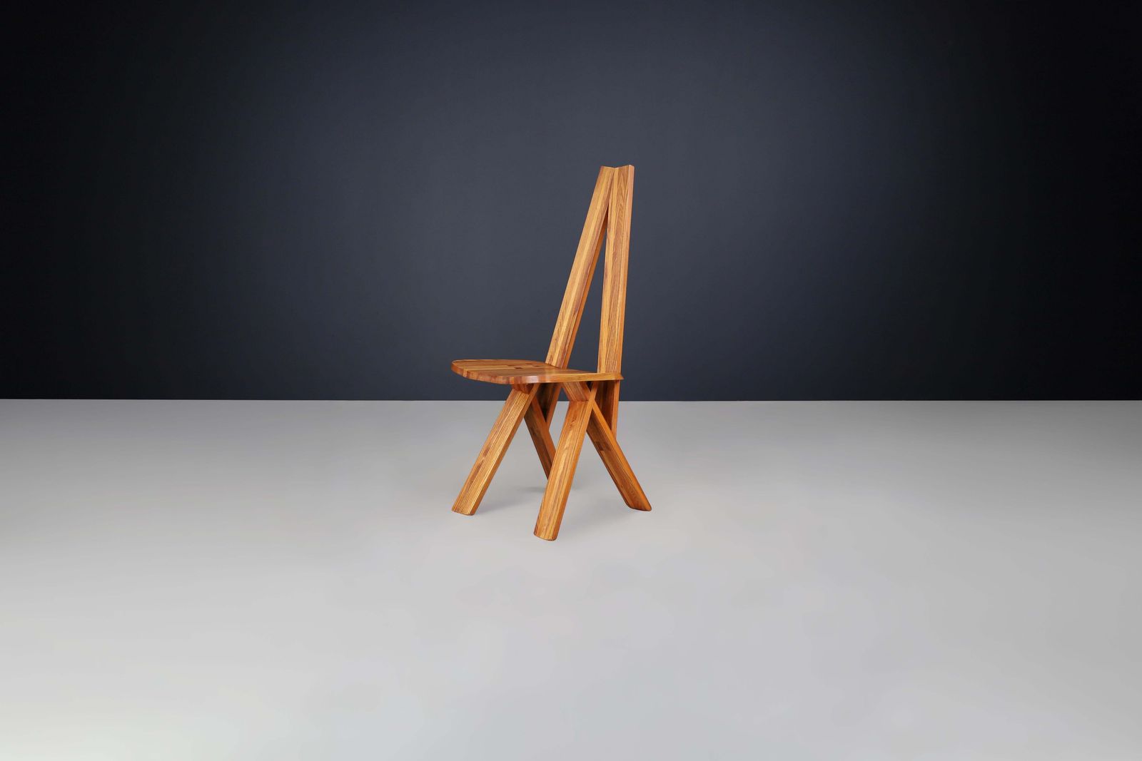 photo for sale Pierre Chapo Set Of Six 'S45'dining Room Chairs In Elm, France 1970s