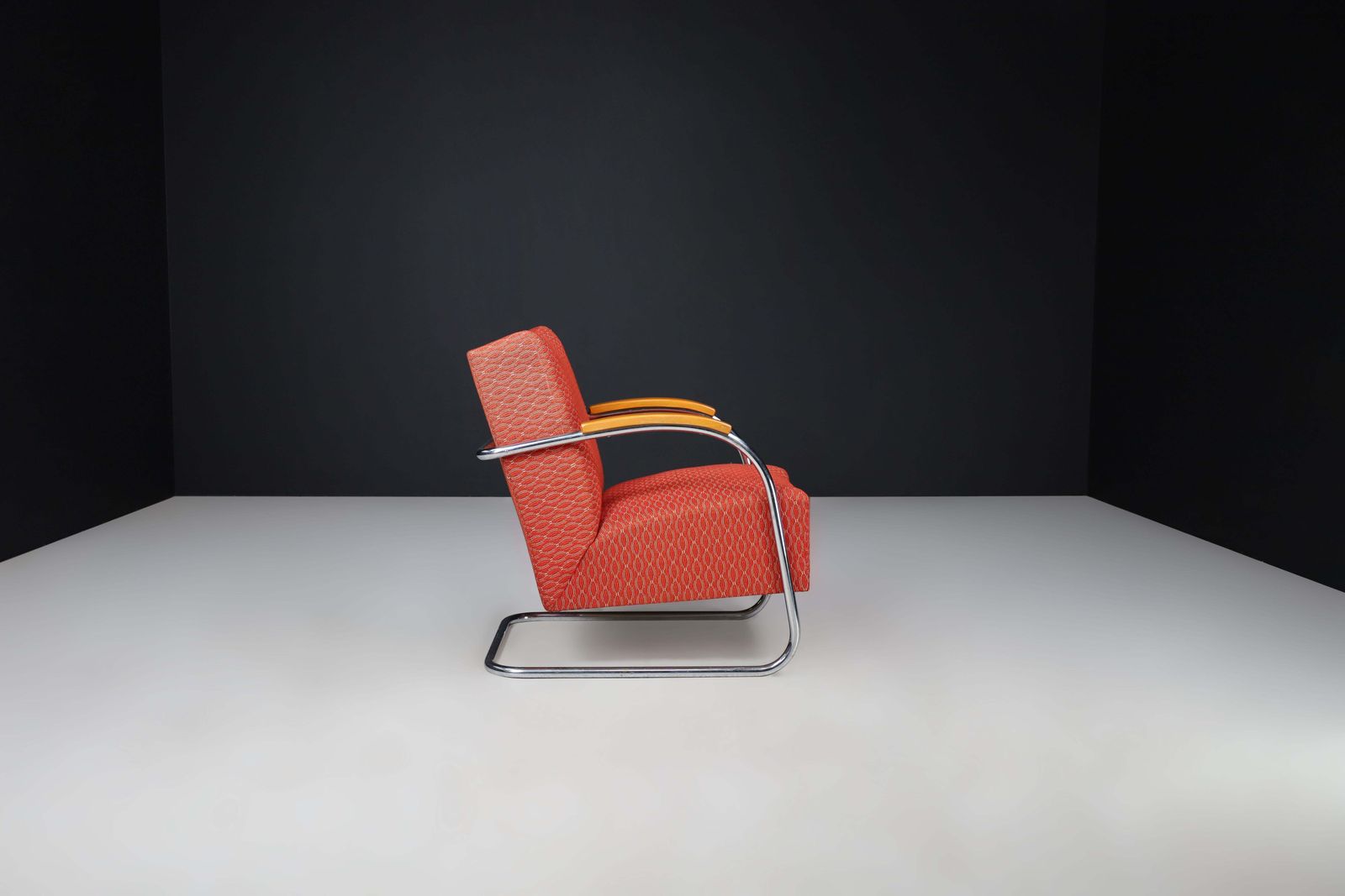 photo for sale Mucke & Melder Bauhaus Original Upholstered Armchairs, Czech Republic 1930s