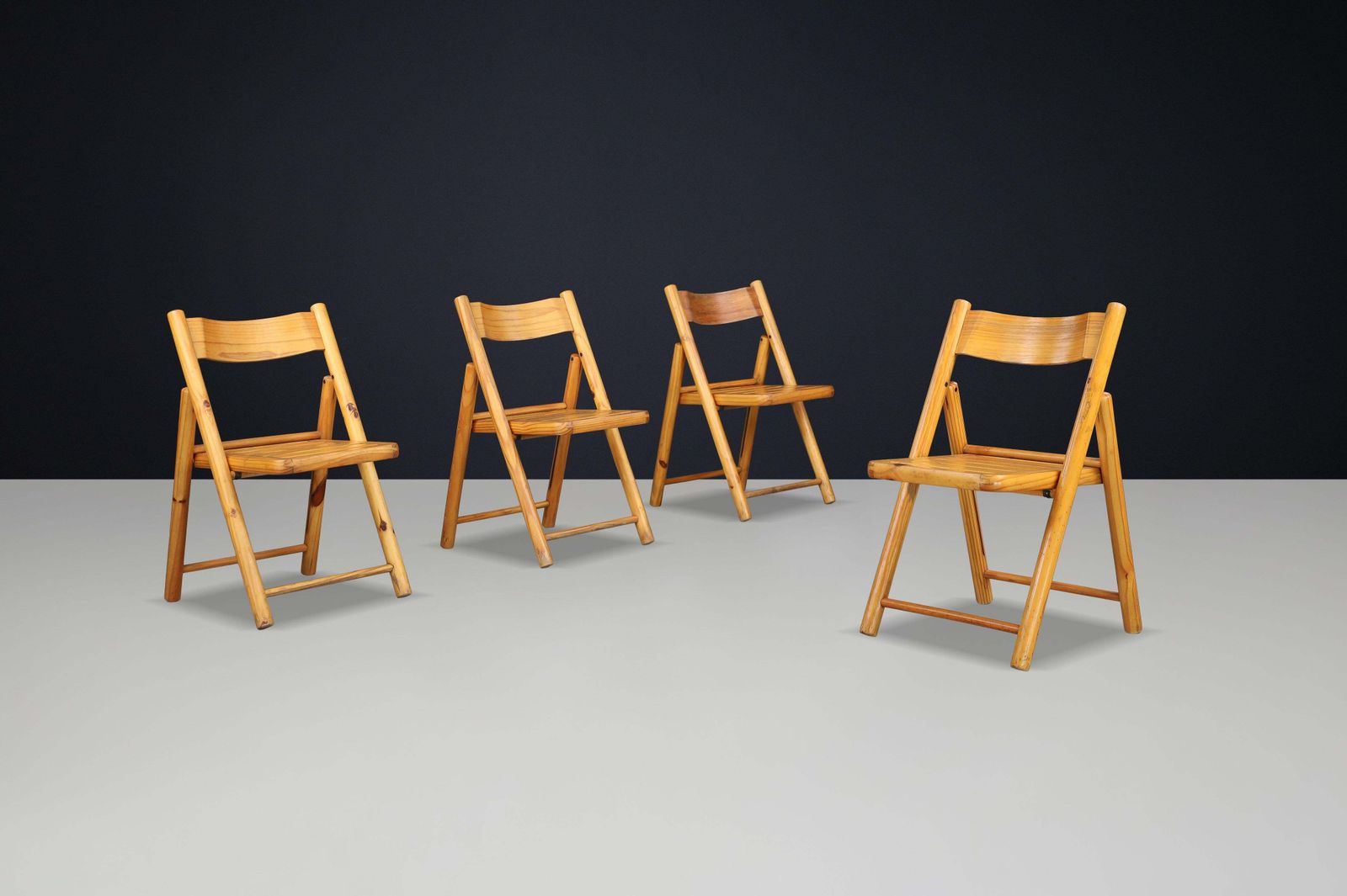 Scandinavian Modern Pine Folding Chairs, In The Style Of Rainer Daumiller 1970s photo furniture