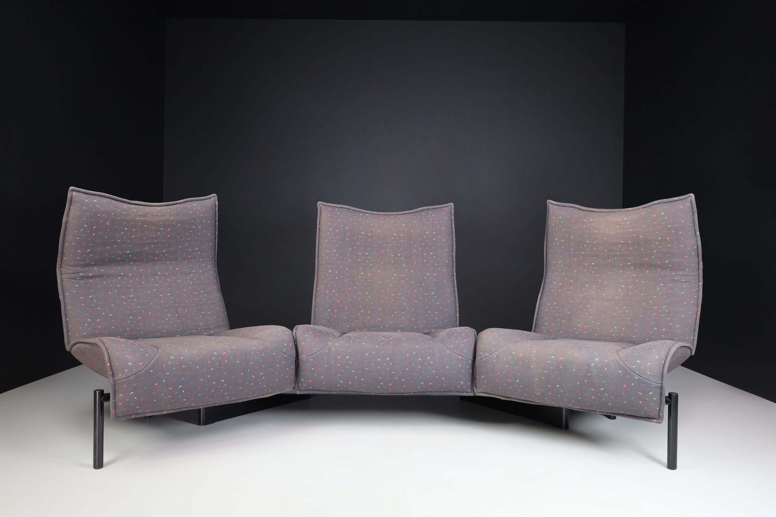 'Veranda' 3 Seater Fabric Sofa By Vico Magistretti For Cassina, Italy, 1980s photo Furniture