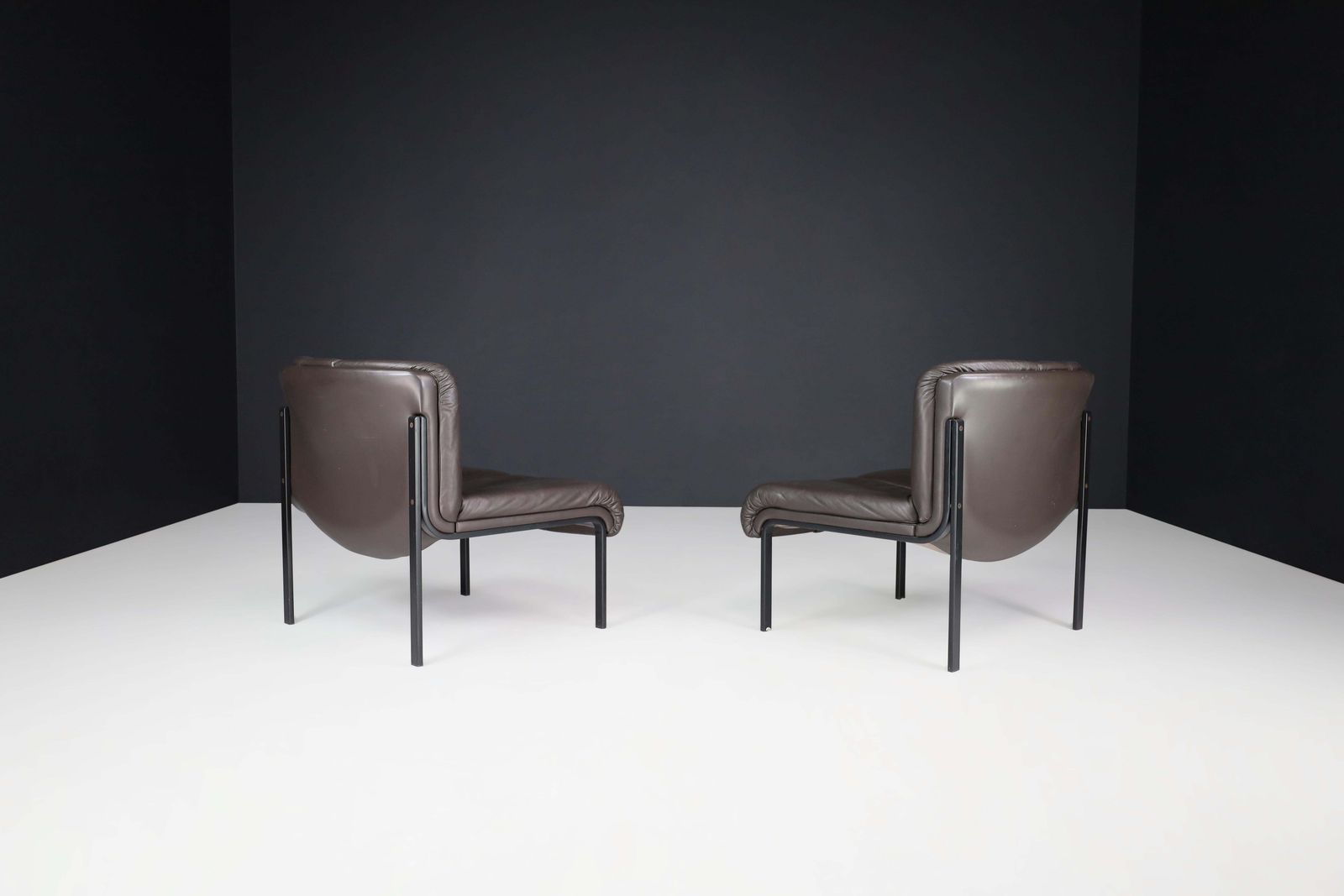 Hans Eichenberger For Girsberger ‘Eurochairs’ In Leather, Switserland, 1970s photo vinterior
