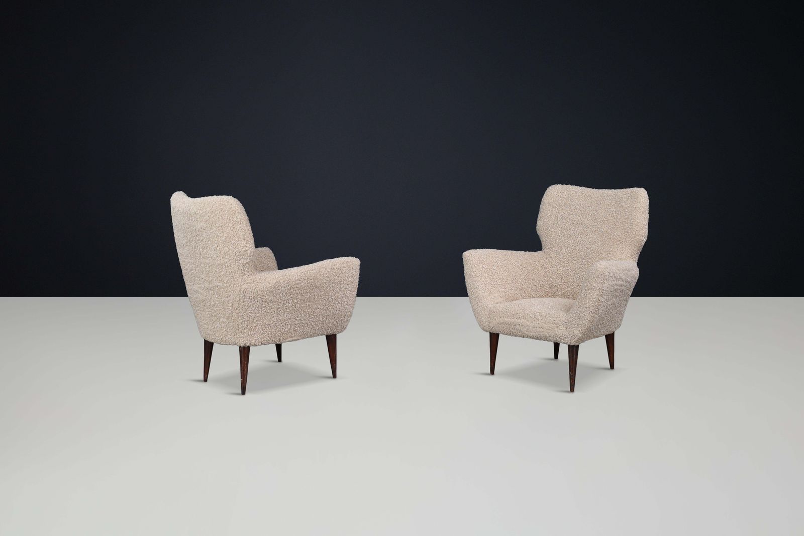 photo furniture Mid Century Teddy Upholstered Armchairs The Style Of Gio Ponti, Italy 1950