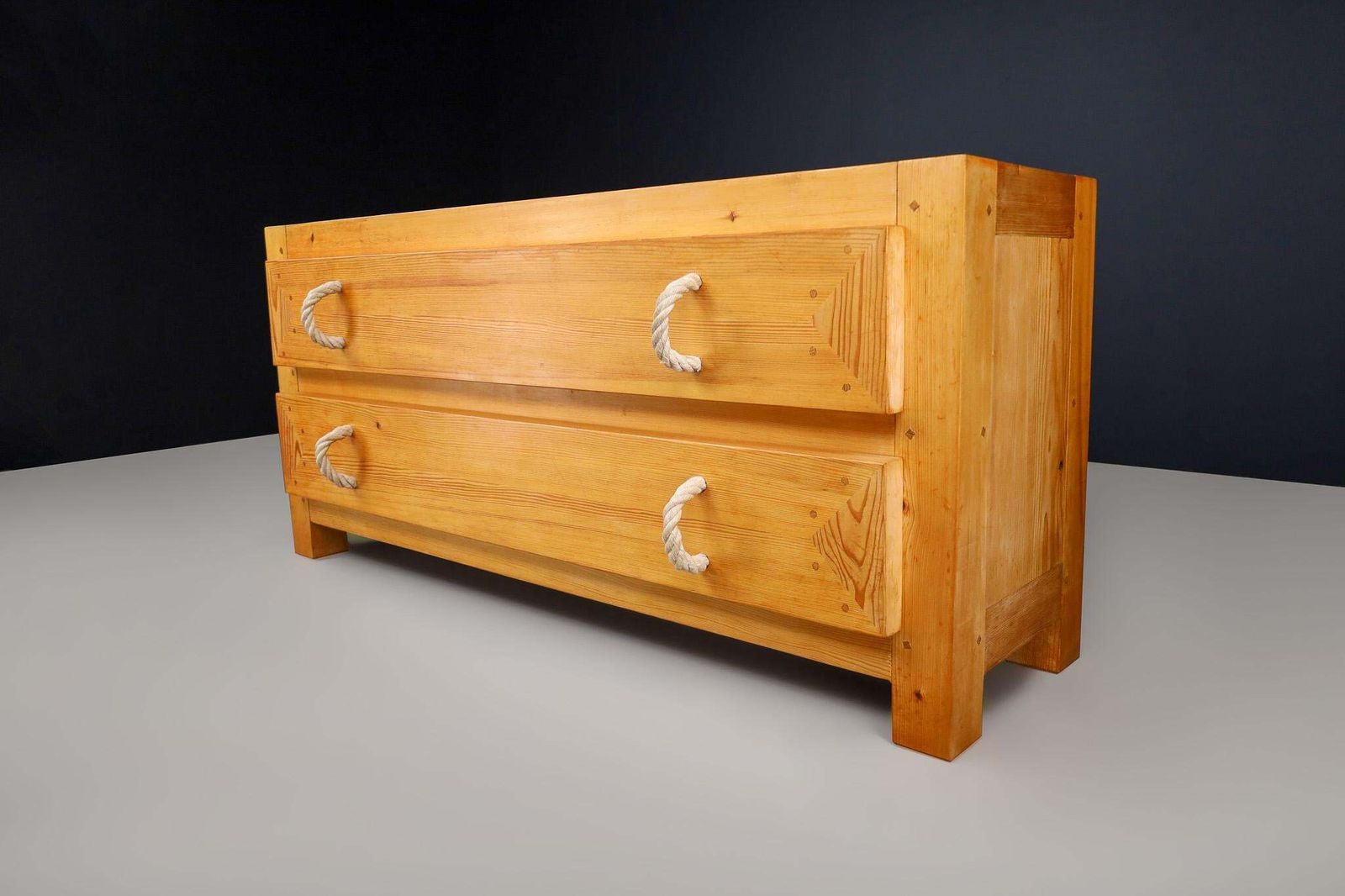 Mid Century Modern Solid Pine Drawers Cabinet / Credenza, France, 1960s photo for sale