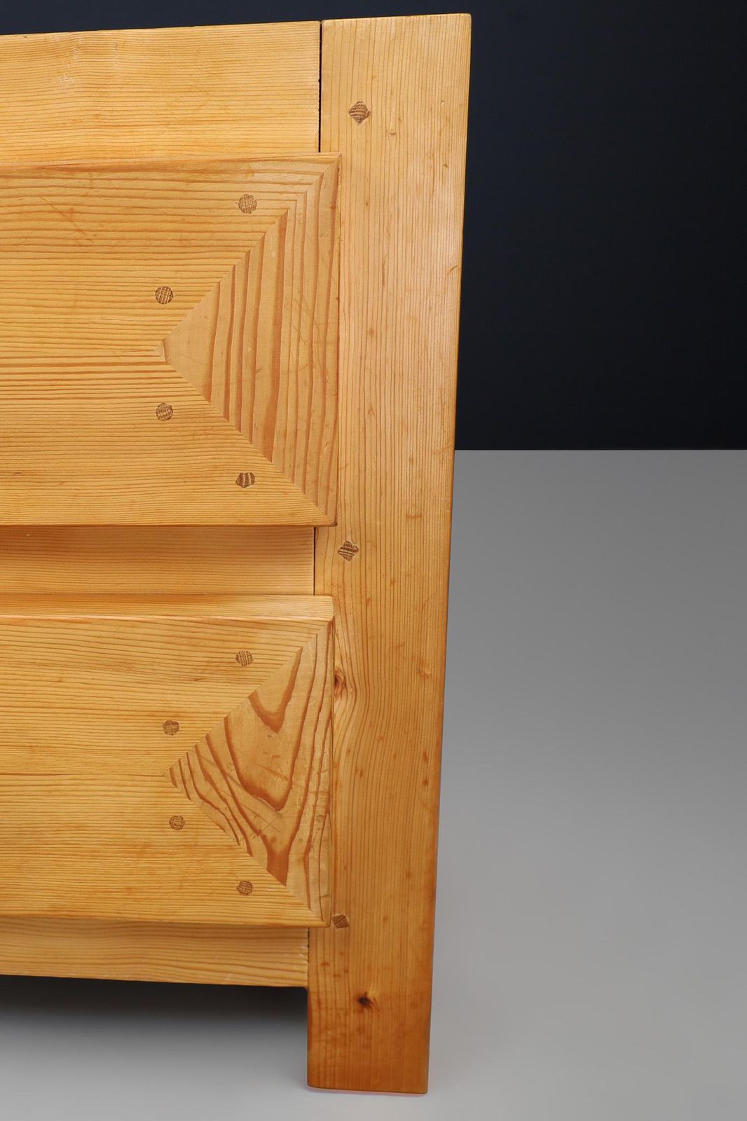 photo vinterior Mid Century Modern Solid Pine Drawers Cabinet / Credenza, France, 1960s