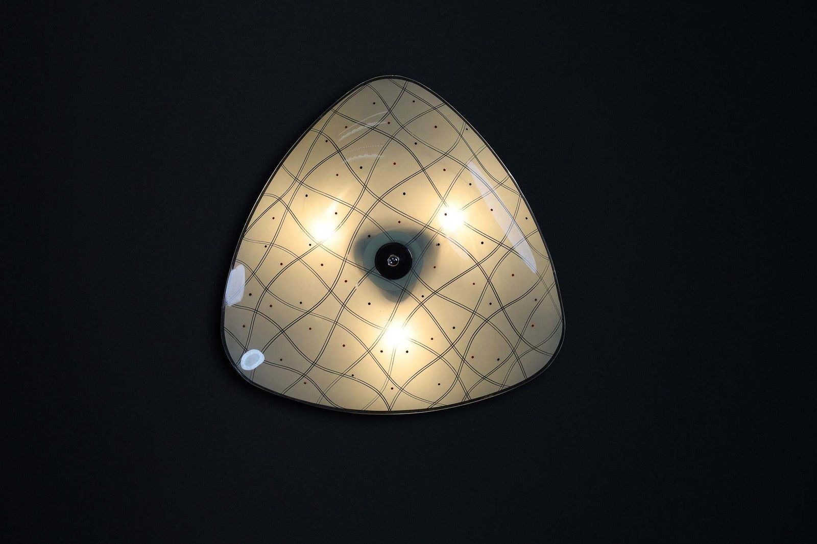 Mid Century Glass Hanging Pendant Or Wall Light Brussels Worldexpo 1958 (No:13) photo Lighting