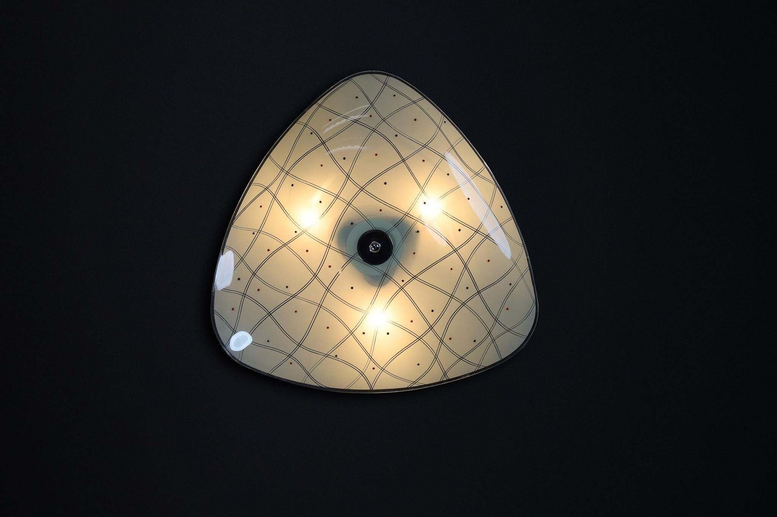 Mid Century Glass Hanging Pendant Or Wall Light Brussels Worldexpo 1958 (No:13) photo 740.0