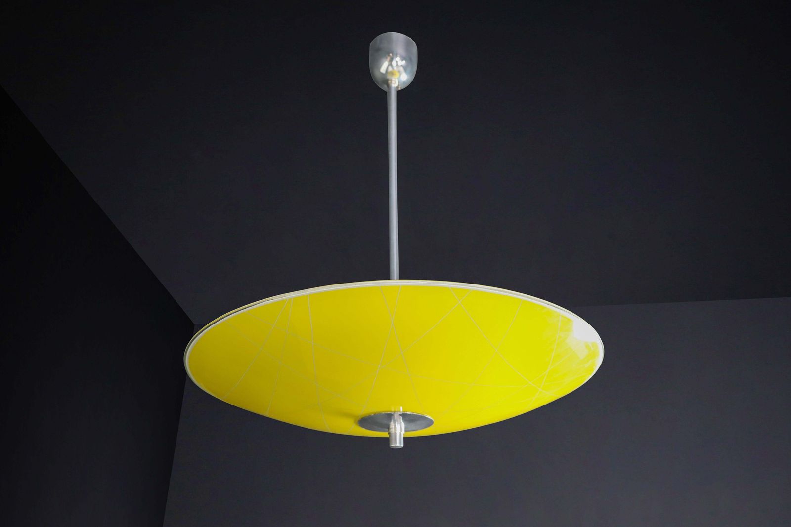 Mid Century Glass Hanging Pendant Lamp Brussels World Expo 1958 (5100) photo vinterior
