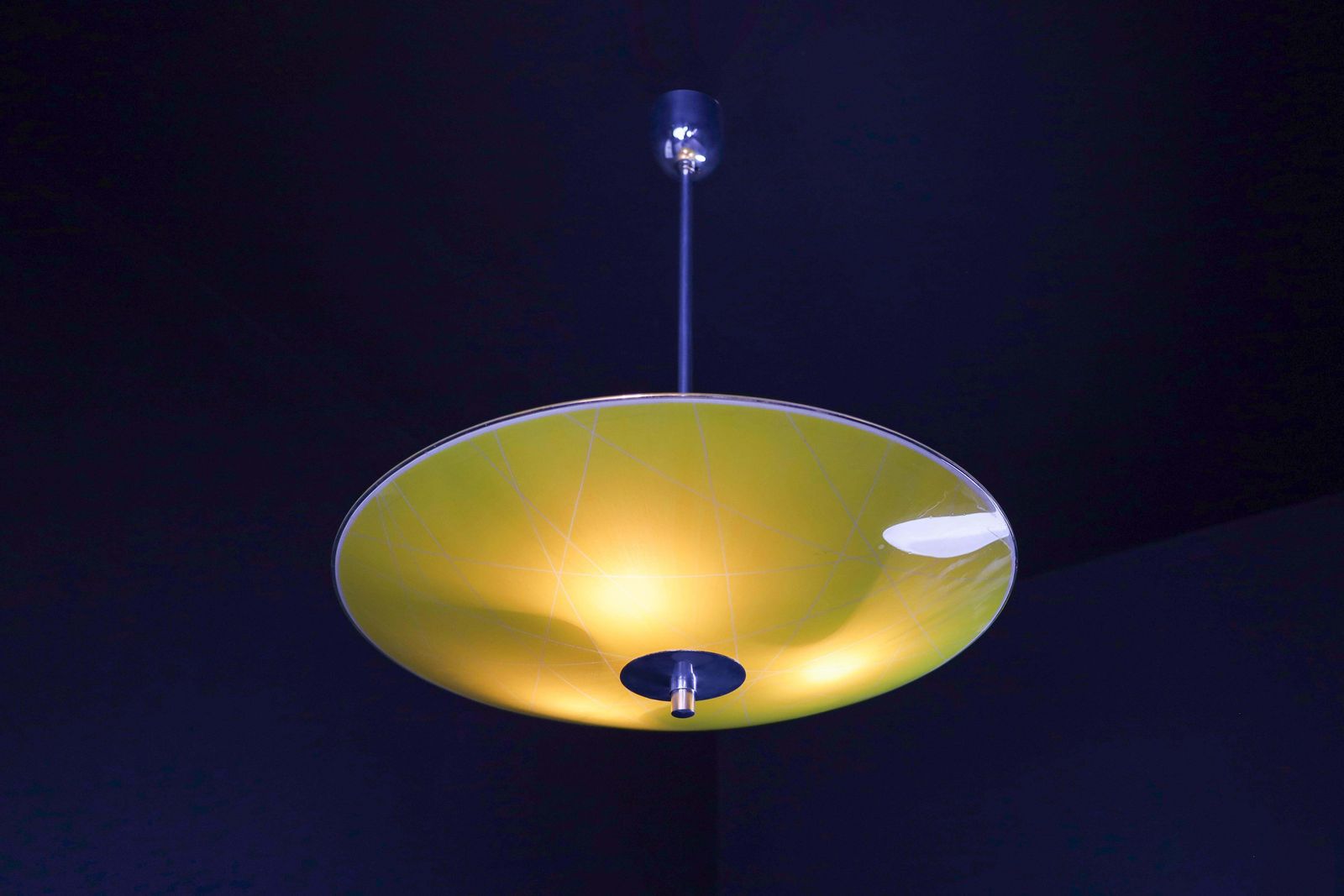 Mid Century Glass Hanging Pendant Lamp Brussels World Expo 1958 (5100) photo vintage
