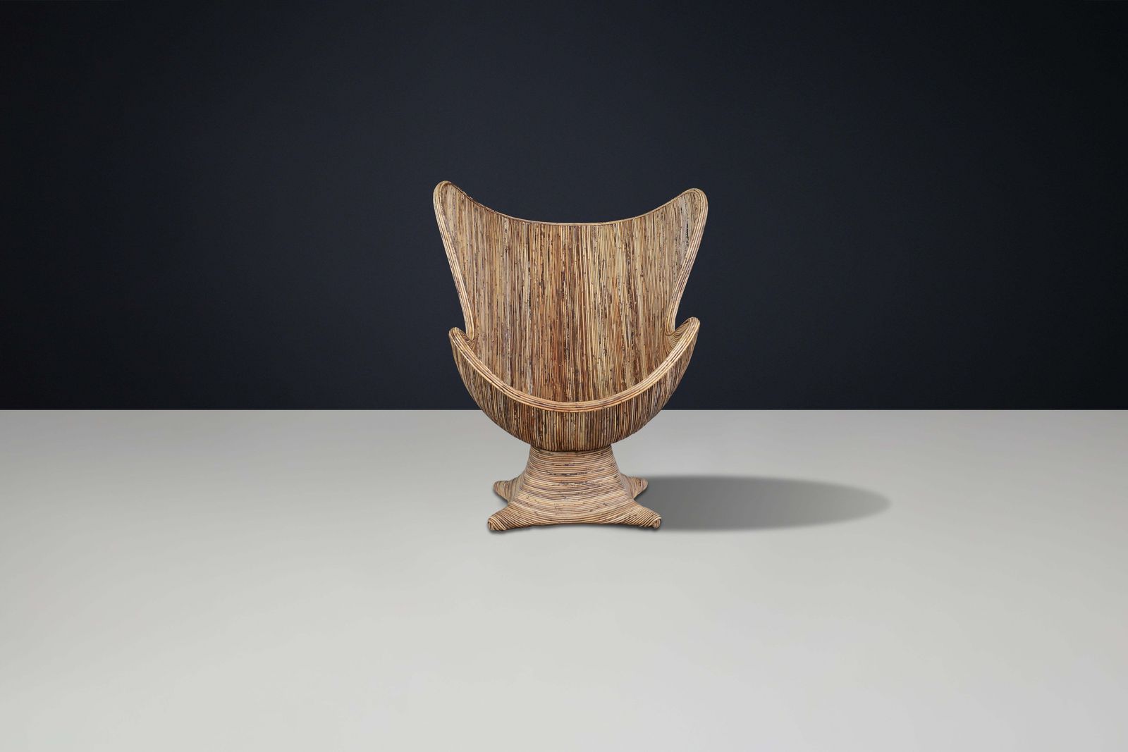 Large Sculptural Rattan Lounge Or Egg Chair, Italy, 1980s photo vinterior