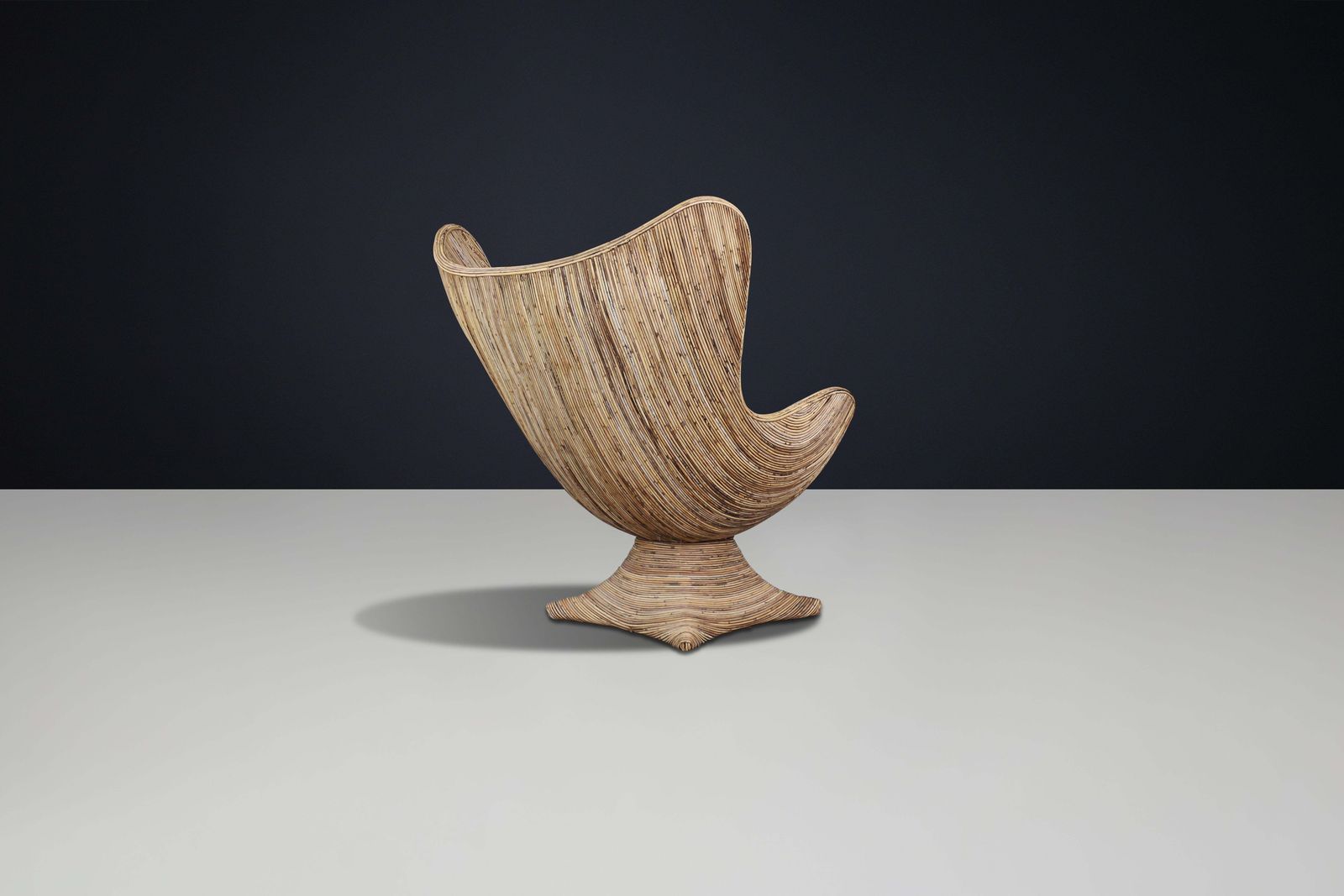 Large Sculptural Rattan Lounge Or Egg Chair, Italy, 1980s photo buy