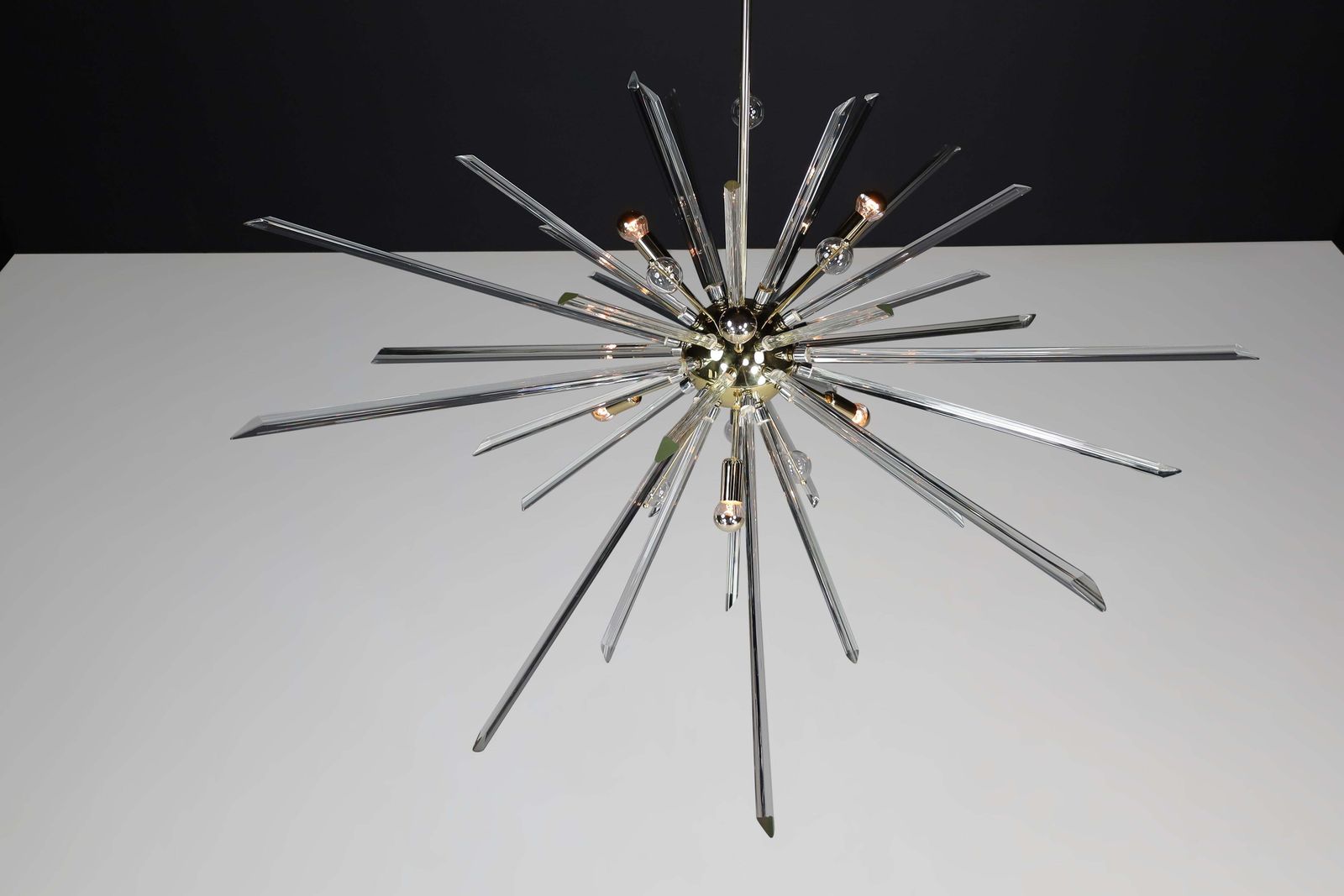 photo for sale Extremely Large Brass Sputnik Chandelier Designed In The Czech Republic 1960s