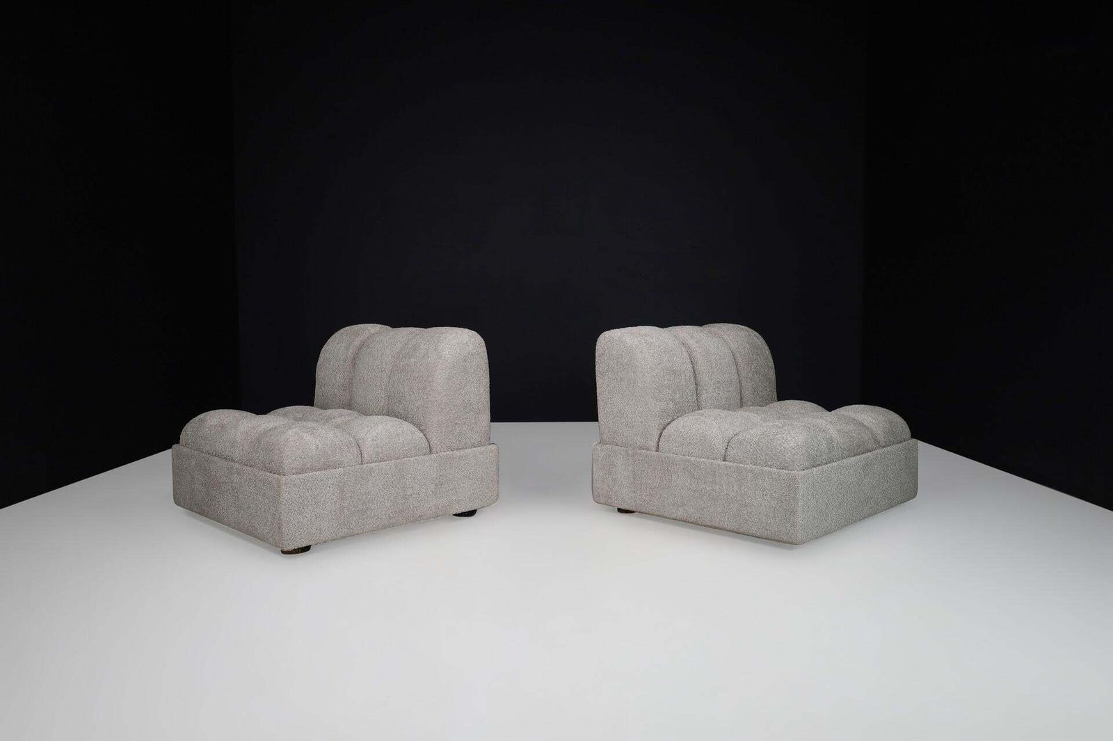 1970s Italian Mid Century Modular Sofa Set In New Bouclé, Set Of 4 Seats photo Furniture