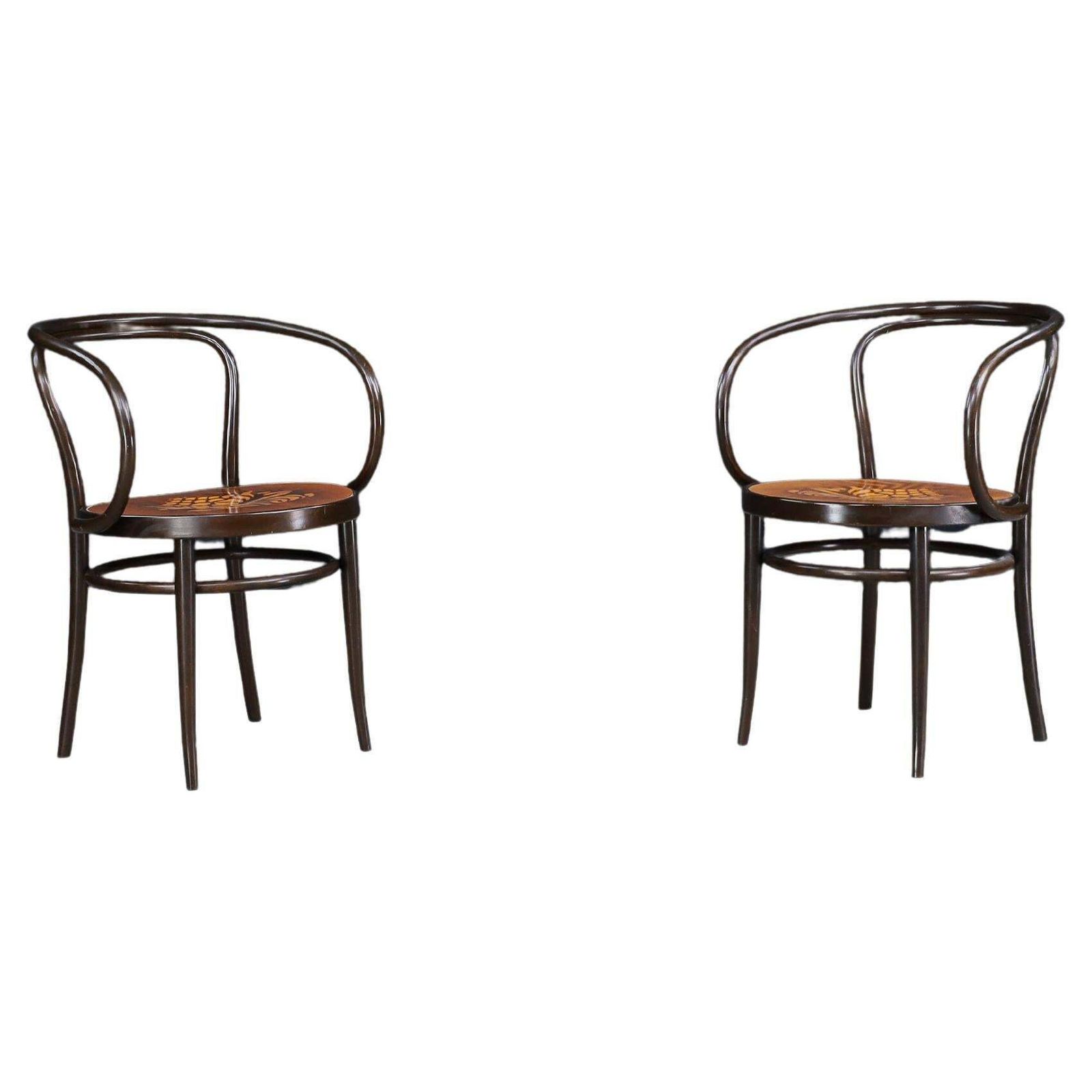 Set Of Two Authentic Thonet Bentwood Armchairs, Austria – Late 20th Century
