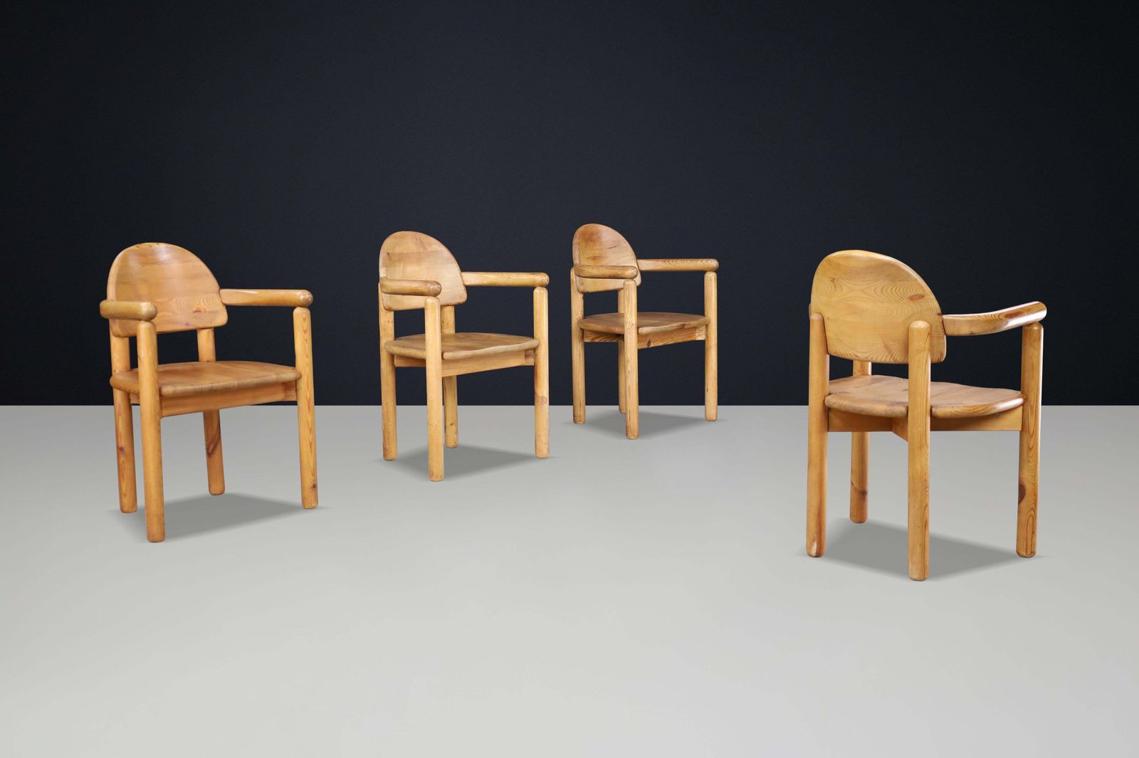 Set Of 4 Rainer Daumiller Pine Armchairs, Denmark, 1970s photo Furniture
